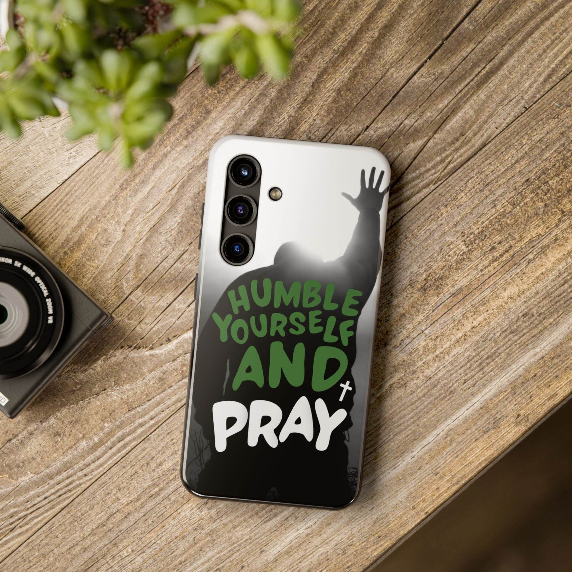 Humble Yourself and Pray Phone Case – Deep Green Faith Design - Harmony + Hope
