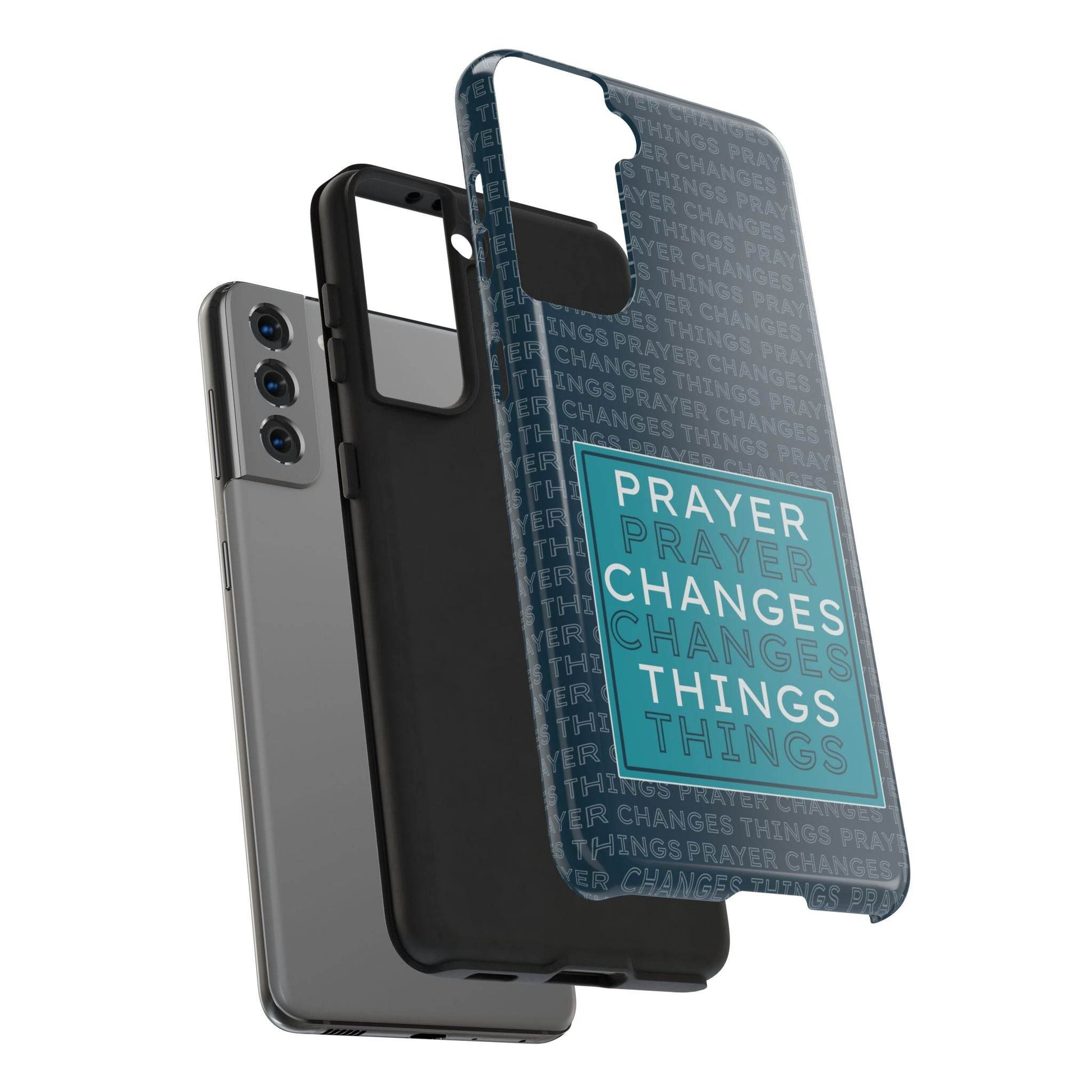 Prayer Changes Things Phone Case – Navy Blue Faith Design - Harmony + Hope