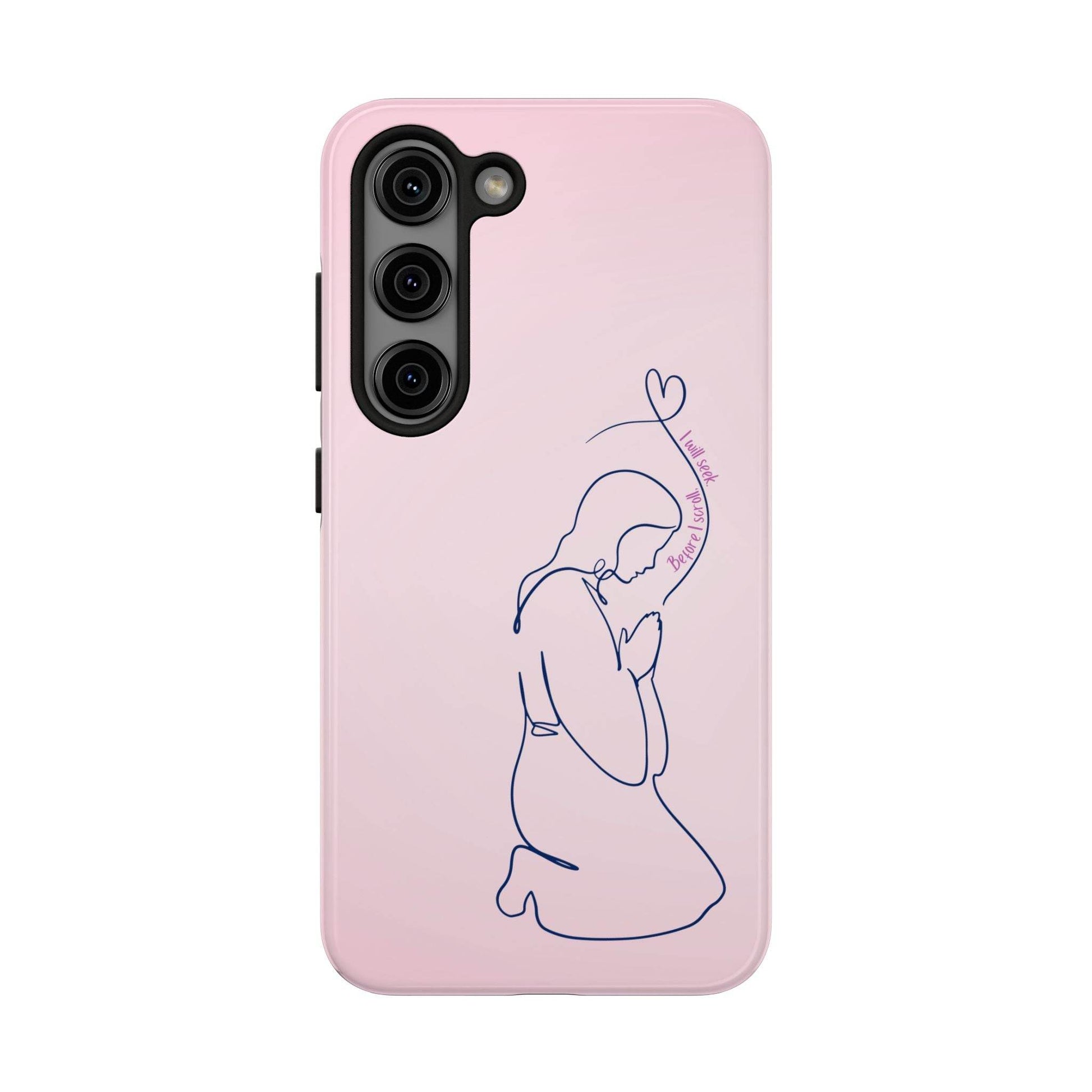 Before I Scroll, I Will Seek Phone Case – Light Pink Christian Cover - Harmony + Hope