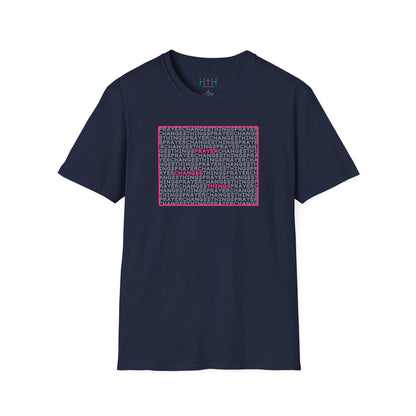 Word Cloud Design "Prayer Changes Things" - Inspirational Unisex T-Shirt