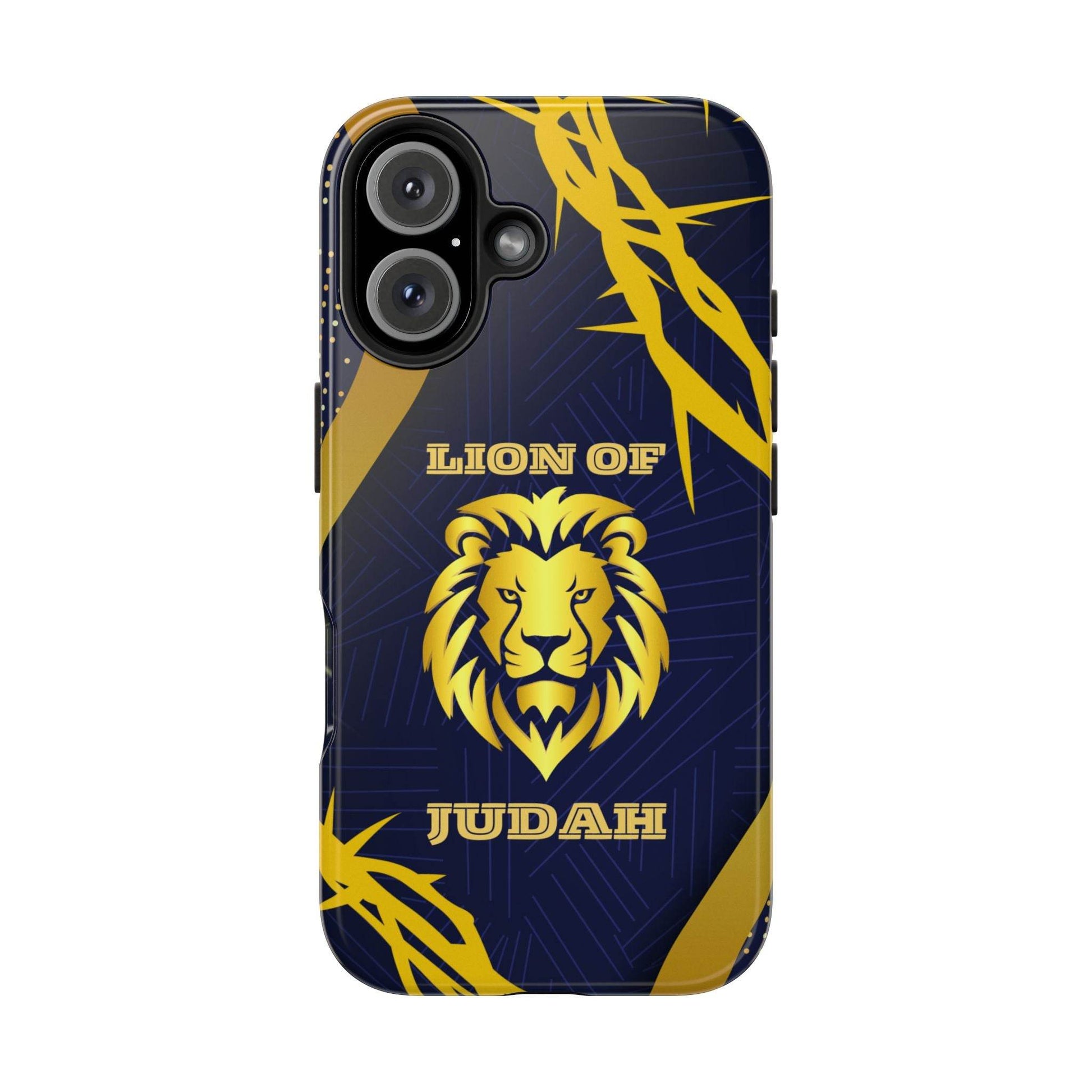 Majesty & Mercy Inspirational Phone Case – Gold Lion & Crown of Thorns - Harmony + Hope