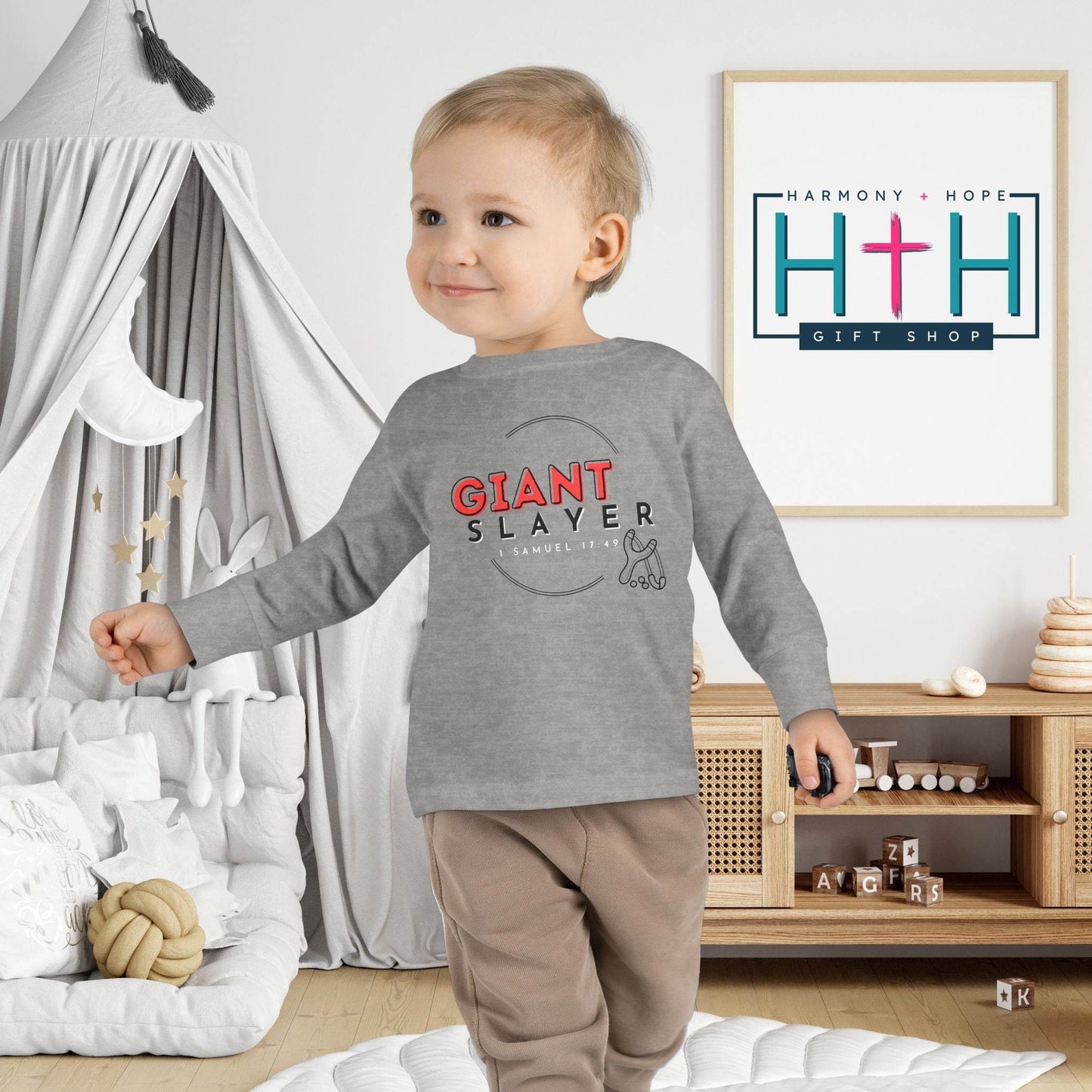Giant Slayer Kids Shirt - Christian Apparel for Little Warriors - Harmony + Hope
