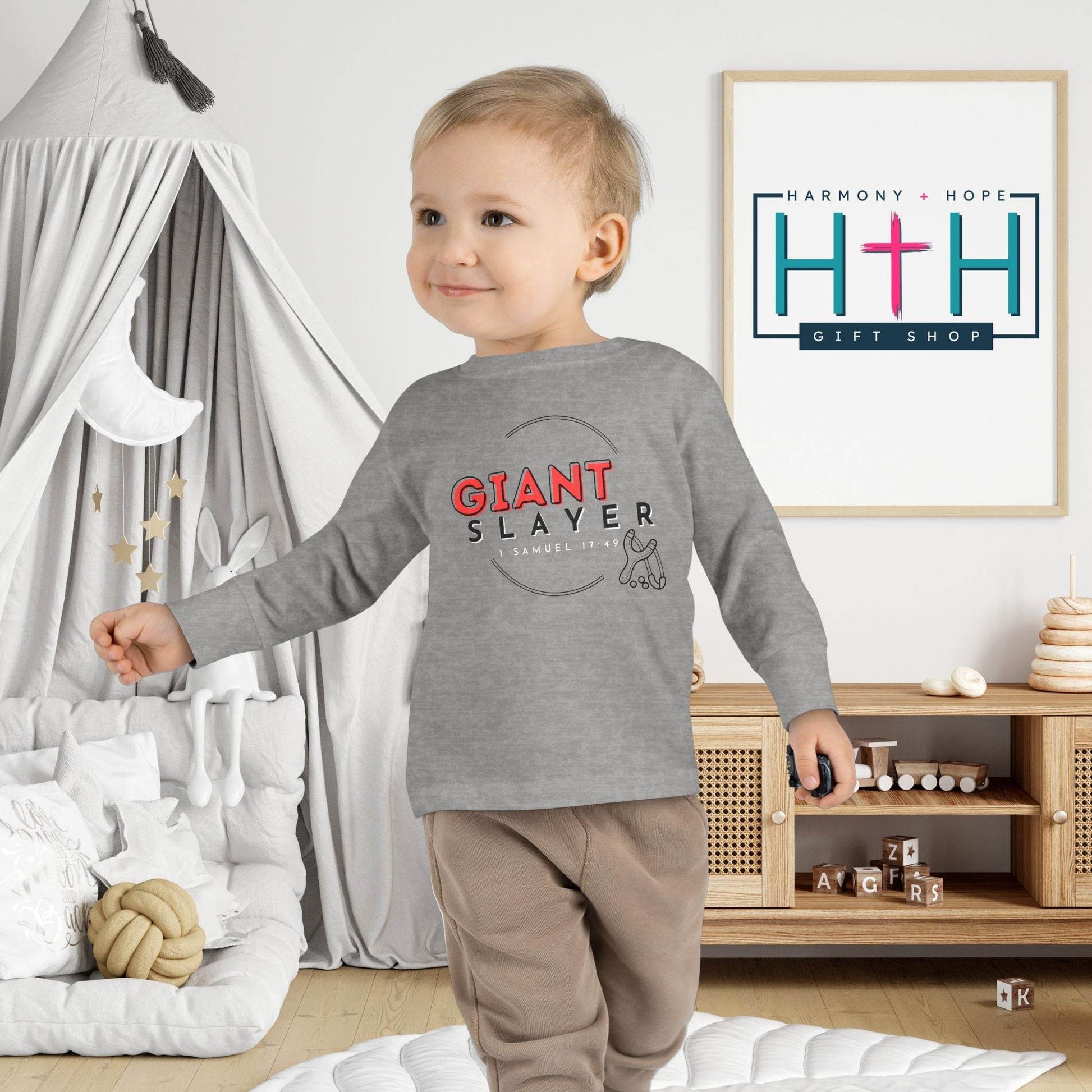 Giant Slayer Kids Shirt - Christian Apparel for Little Warriors - Harmony + Hope