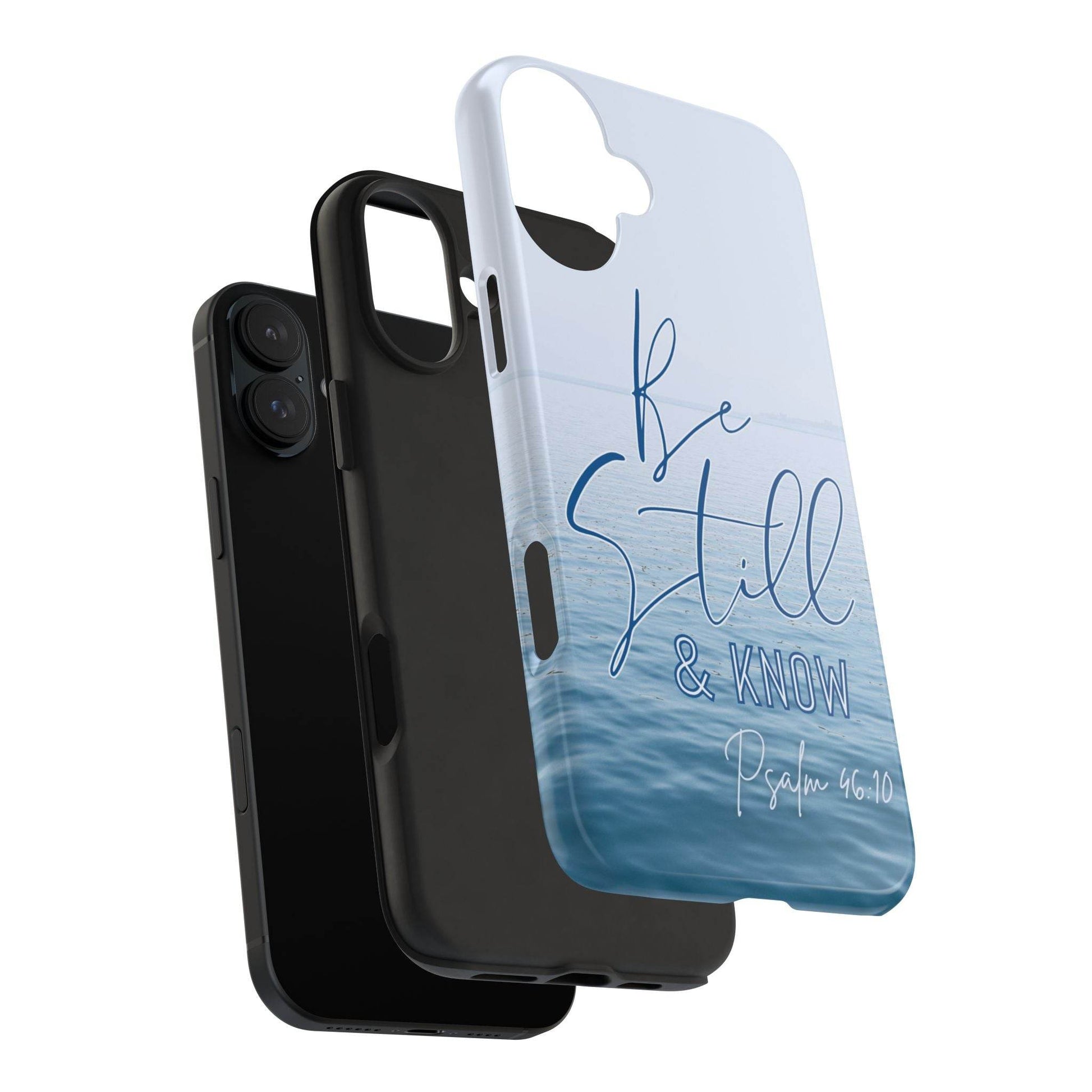 Stillness & Strength Phone Case – Psalm 46:10 Scripture Design - Harmony + Hope