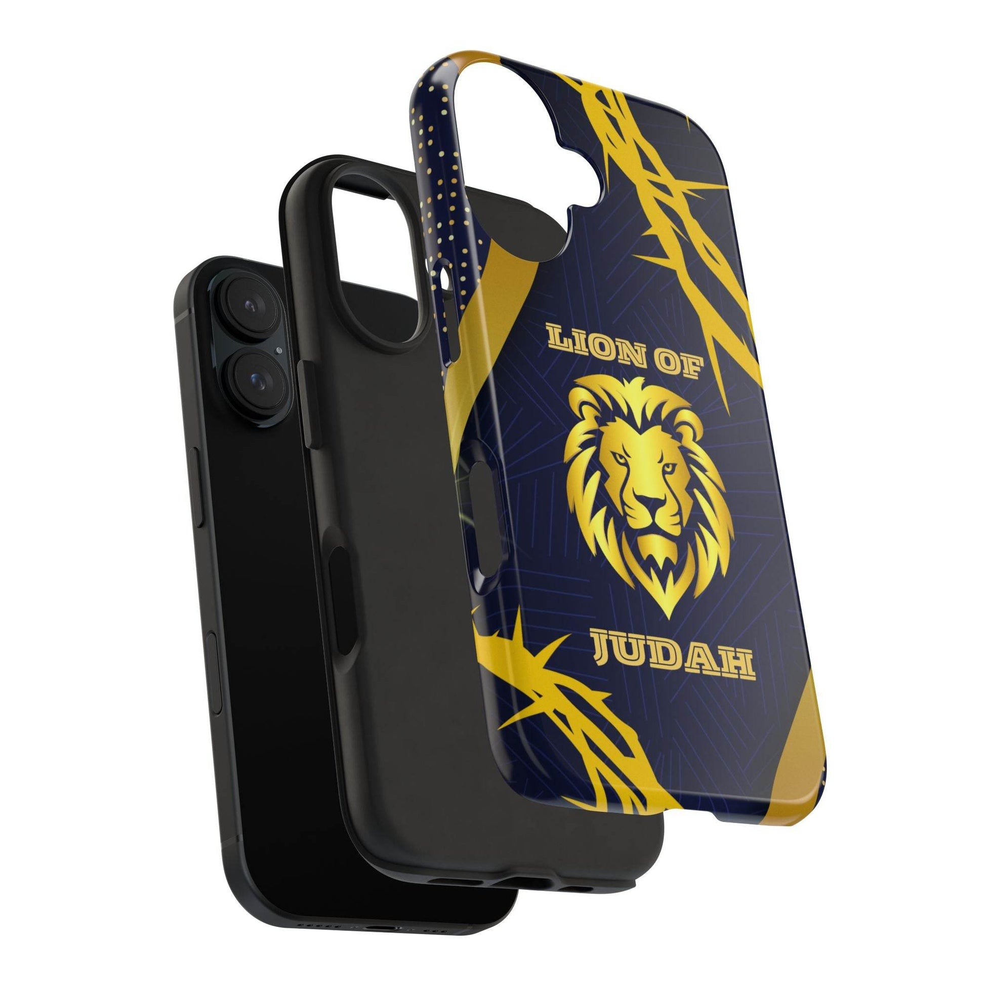Majesty & Mercy Inspirational Phone Case – Gold Lion & Crown of Thorns - Harmony + Hope
