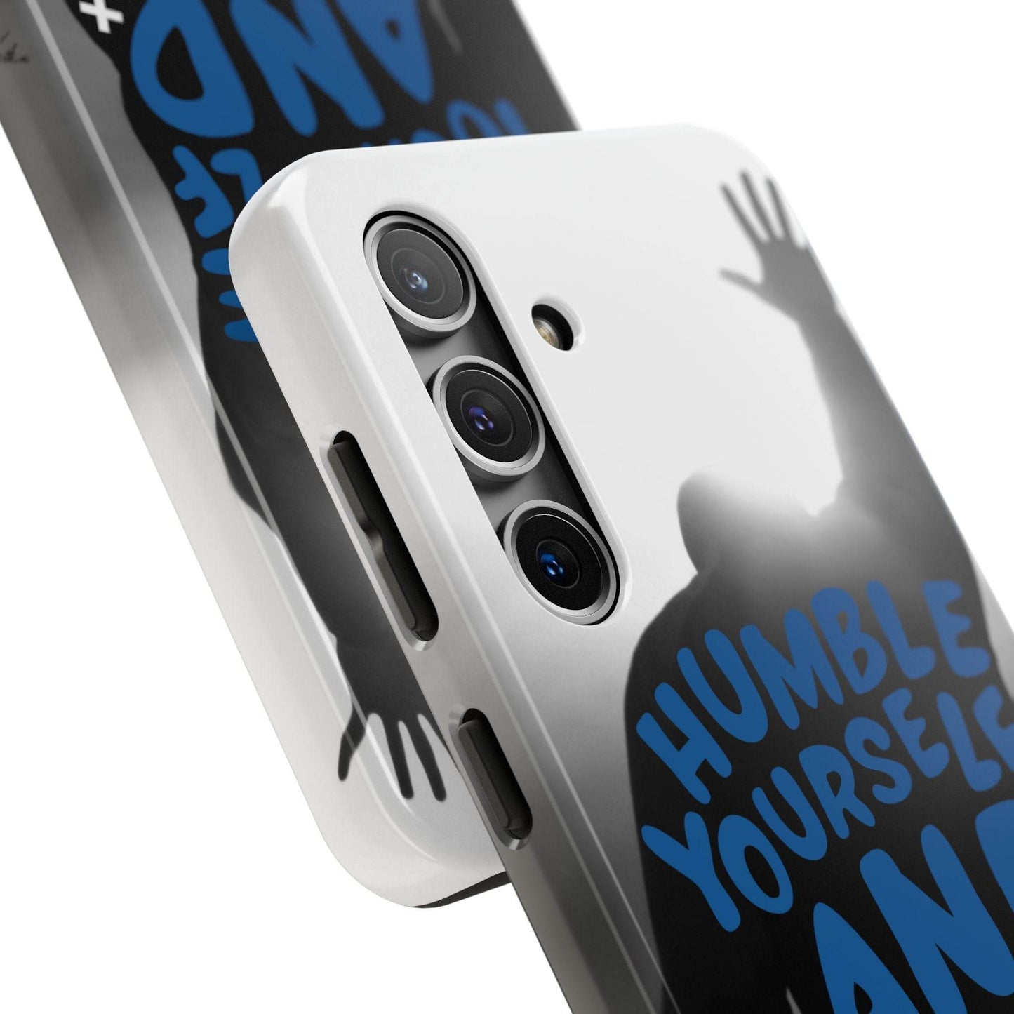Humble Yourself and Pray Phone Case – Bold Blue Spiritual Design - Harmony + Hope