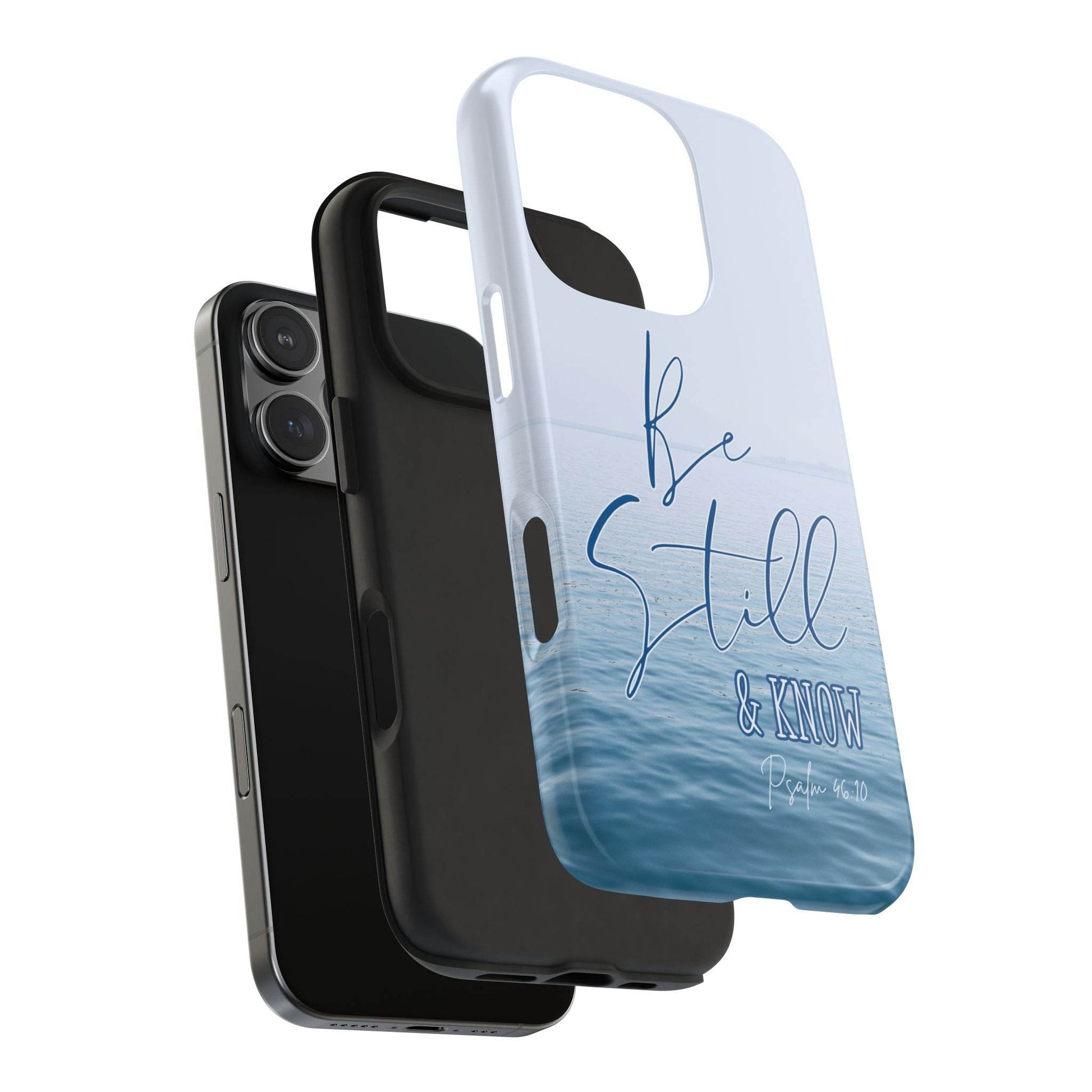 Stillness & Strength Phone Case – Psalm 46:10 Scripture Design - Harmony + Hope