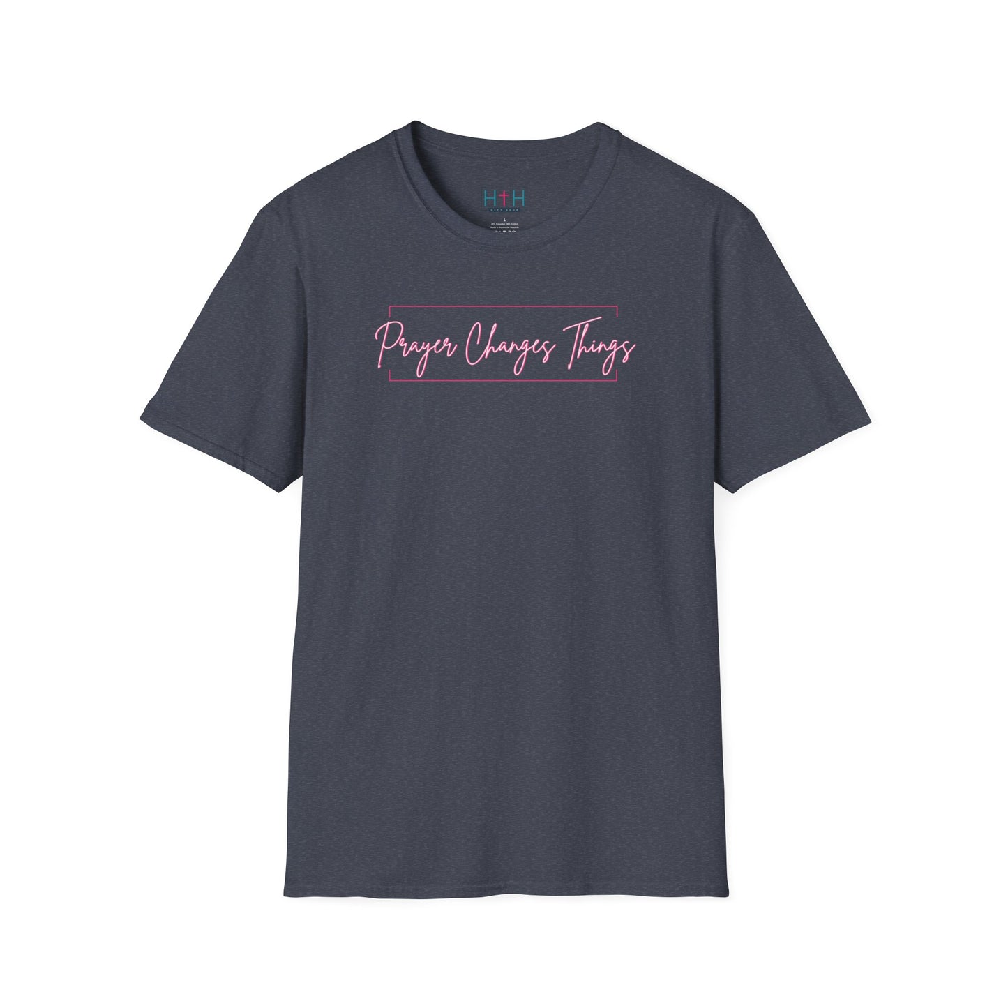 Calligraphy Casual "Prayer Changes Things" - Inspirational Unisex T-Shirt
