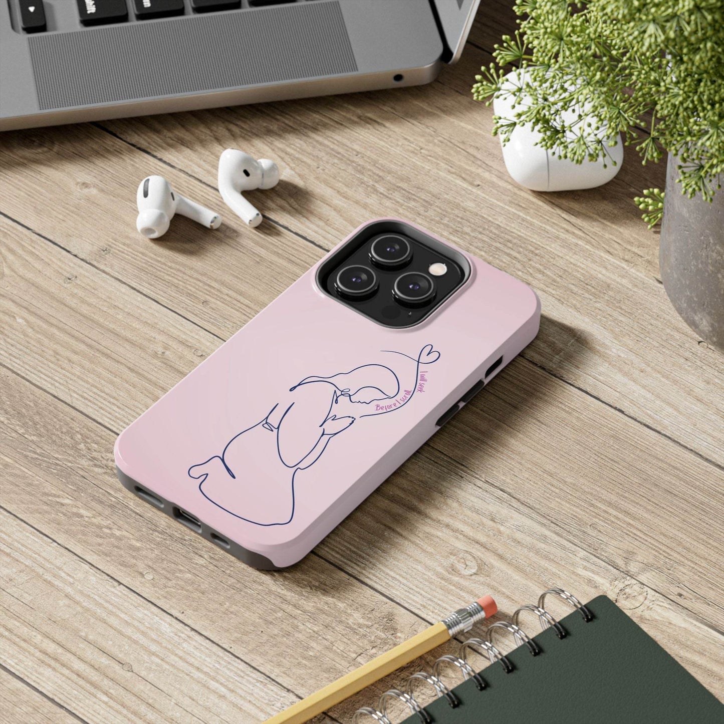 Before I Scroll, I Will Seek Phone Case – Light Pink Christian Cover - Harmony + Hope