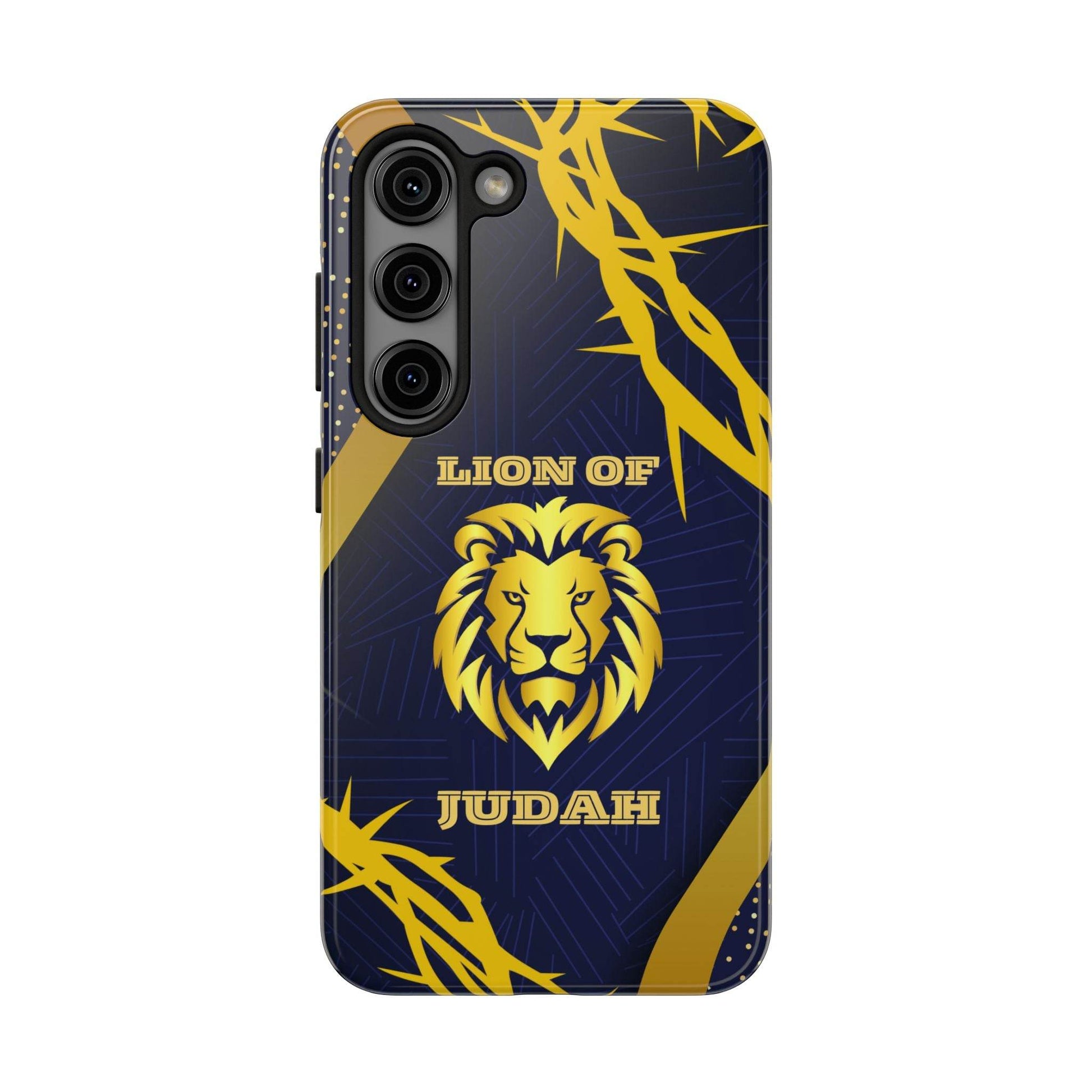 Majesty & Mercy Inspirational Phone Case – Gold Lion & Crown of Thorns - Harmony + Hope