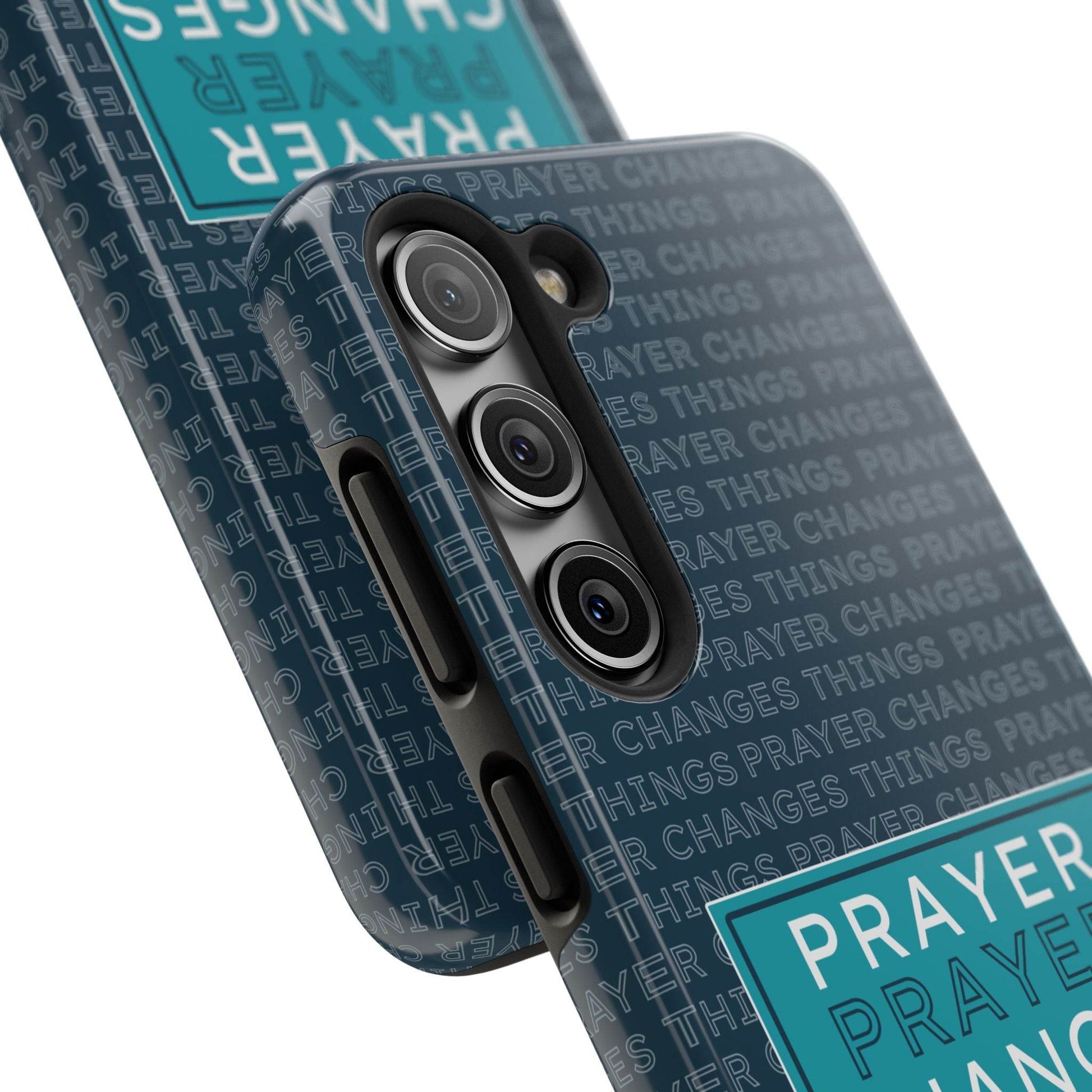 Prayer Changes Things Phone Case – Navy Blue Faith Design - Harmony + Hope