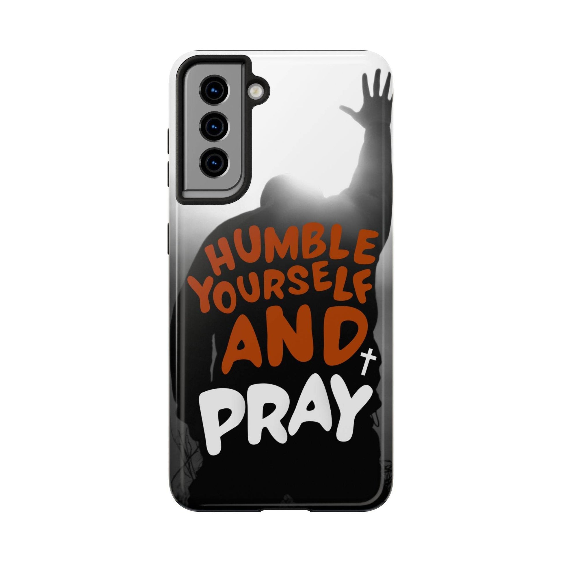 Humble Yourself and Pray Phone Case – Warm Orange Scripture Design - Harmony + Hope