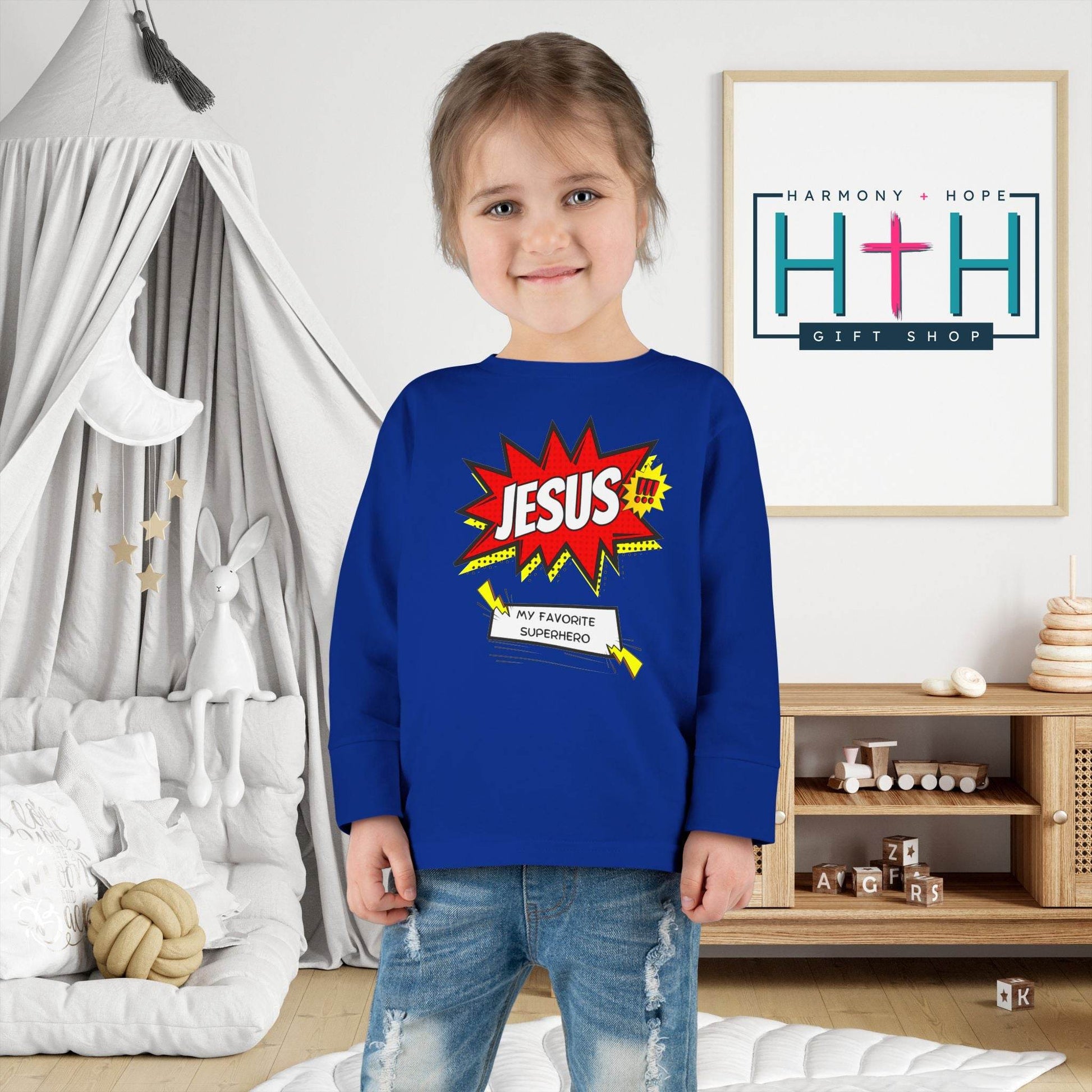 Jesus: My Favorite Superhero – Comic Book Style Toddler Tee - Harmony + Hope