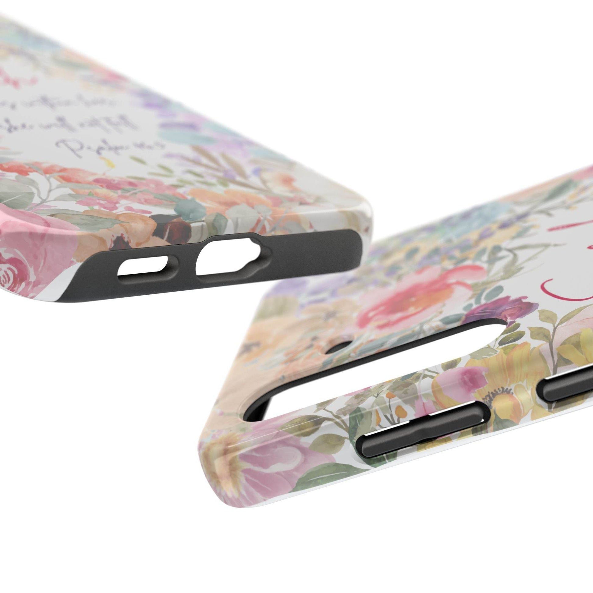 Strength & Beauty in Bloom Phone Case – Christian Scripture Design - Harmony + Hope