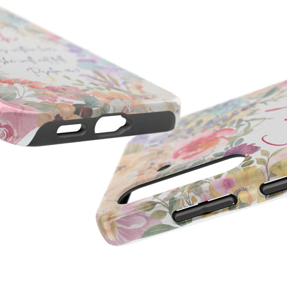 Strength & Beauty in Bloom Phone Case – Christian Scripture Design - Harmony + Hope