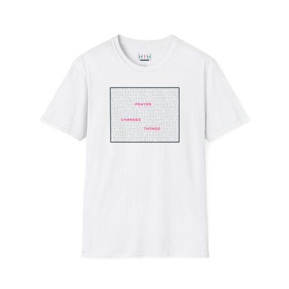 Word Cloud Design "Prayer Changes Things" - Inspirational Unisex T-Shirt