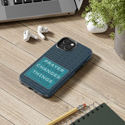Prayer Changes Things Phone Case – Navy Blue Faith Design - Harmony + Hope
