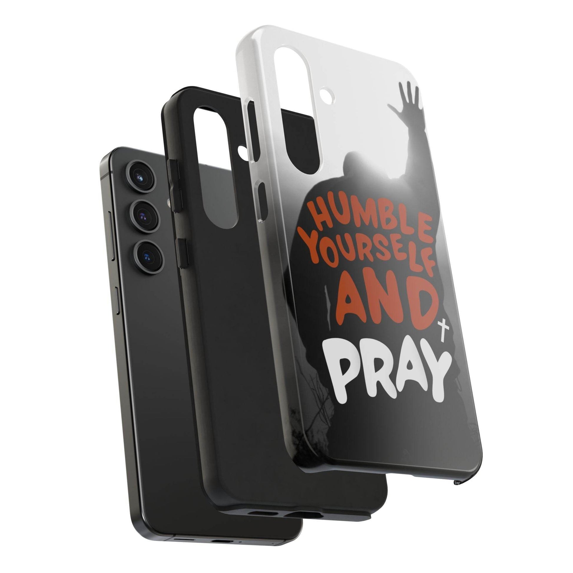Humble Yourself and Pray Phone Case – Warm Orange Scripture Design - Harmony + Hope
