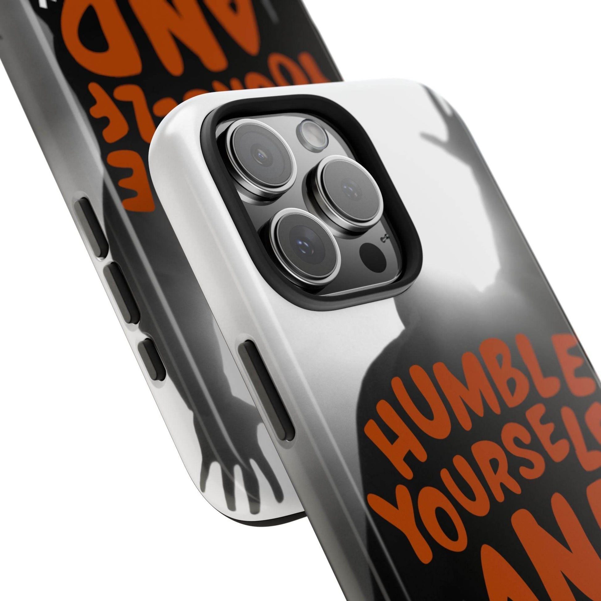 Humble Yourself and Pray Phone Case – Warm Orange Scripture Design - Harmony + Hope