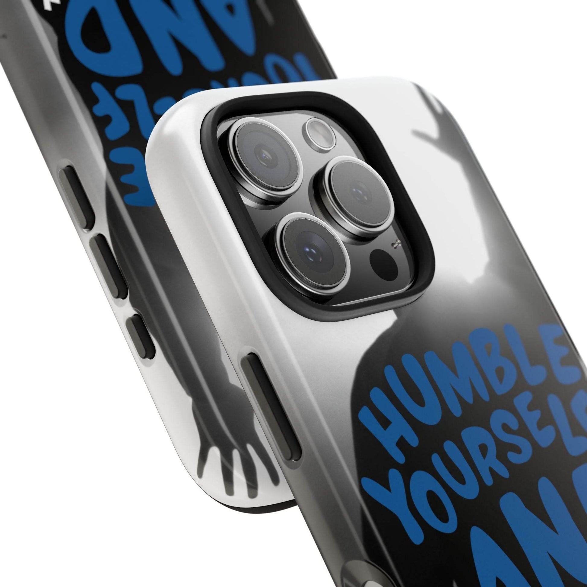 Humble Yourself and Pray Phone Case – Bold Blue Spiritual Design - Harmony + Hope