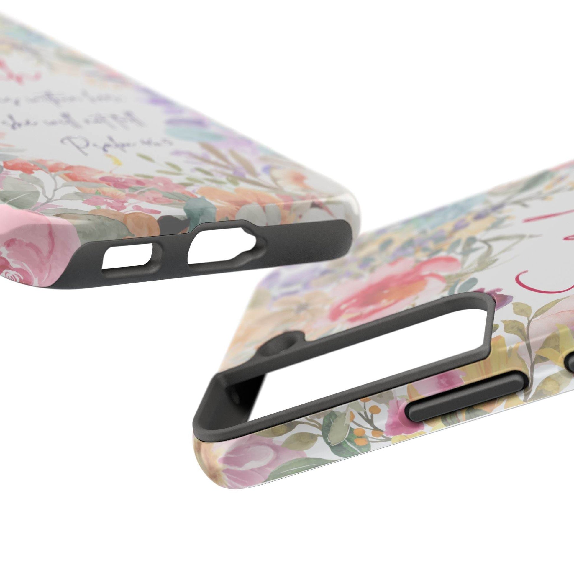 Strength & Beauty in Bloom Phone Case – Christian Scripture Design - Harmony + Hope