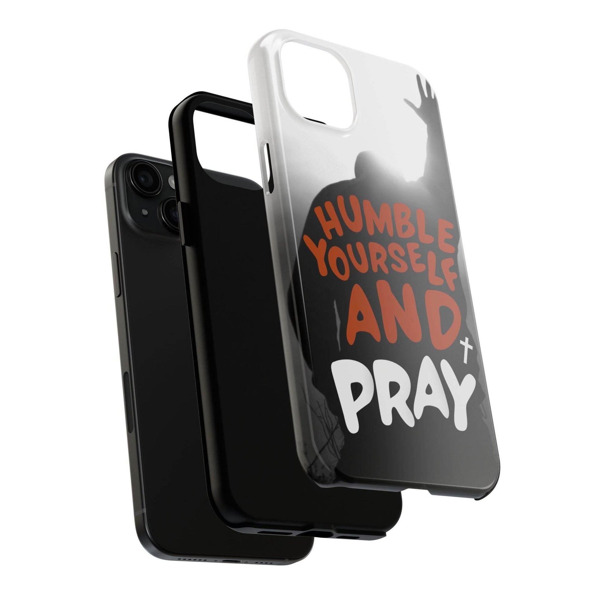 Humble Yourself and Pray Phone Case – Warm Orange Scripture Design - Harmony + Hope