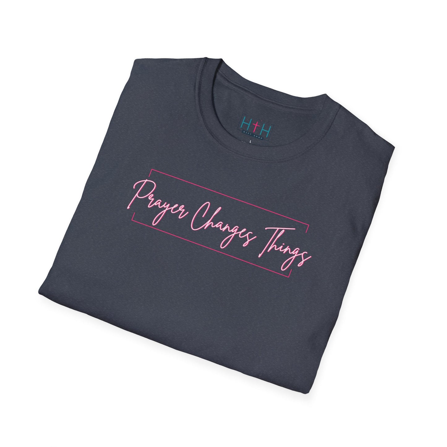 Calligraphy Casual "Prayer Changes Things" - Inspirational Unisex T-Shirt