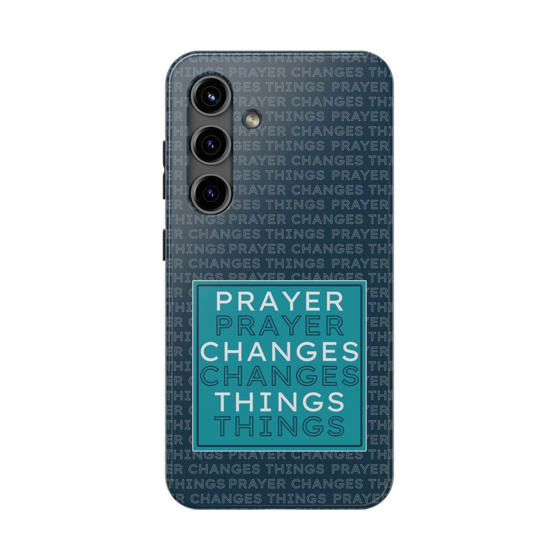 Prayer Changes Things Phone Case – Navy Blue Faith Design - Harmony + Hope