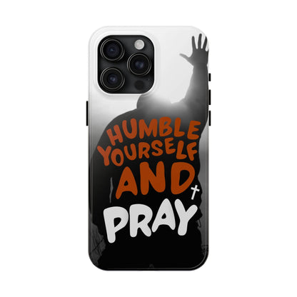 Humble Yourself and Pray Phone Case – Warm Orange Scripture Design - Harmony + Hope