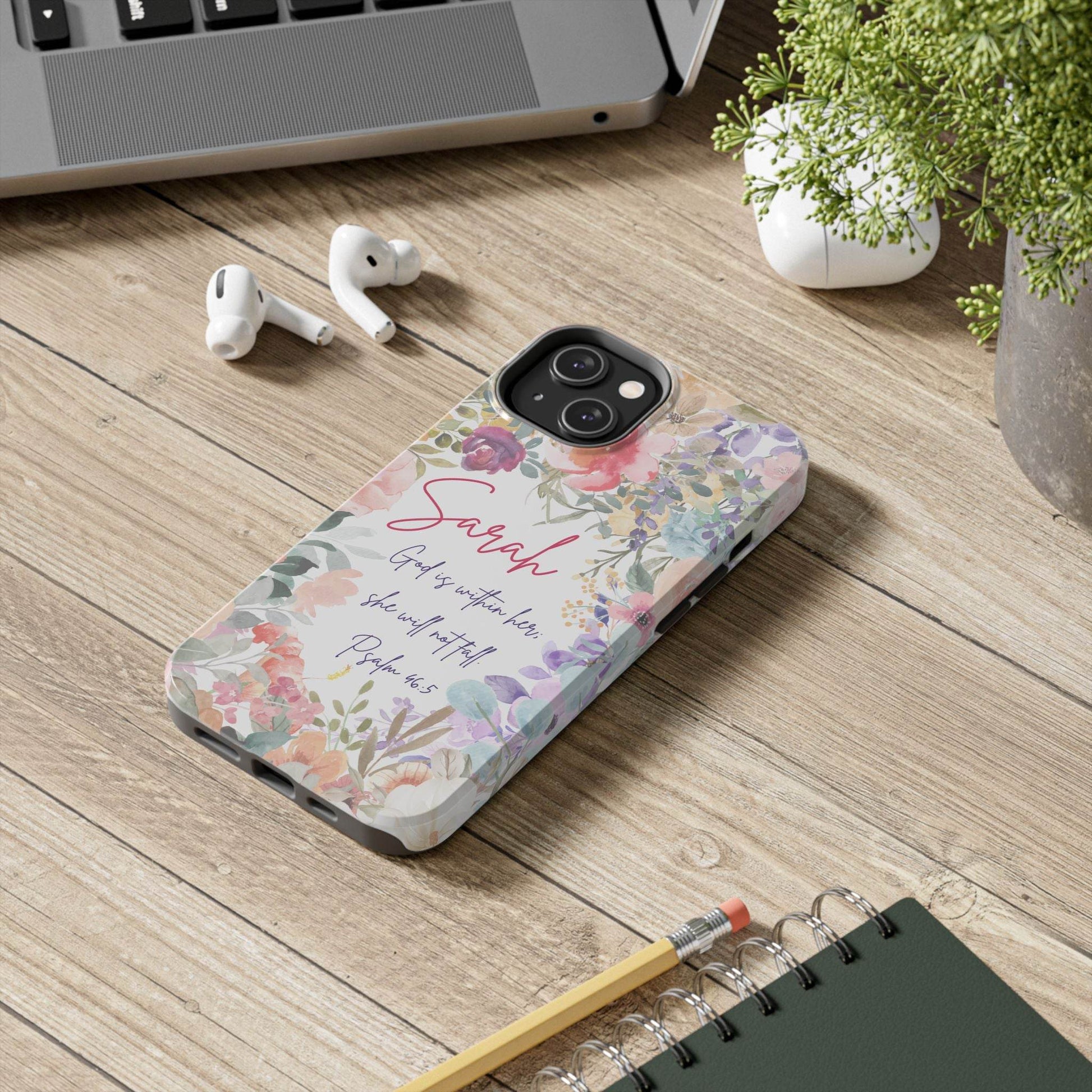 Strength & Beauty in Bloom Phone Case – Christian Scripture Design - Harmony + Hope