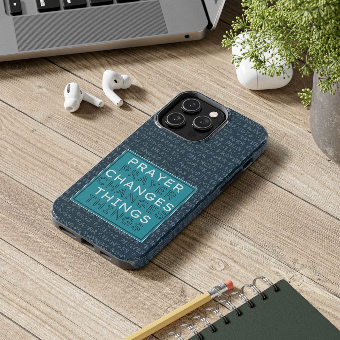 Prayer Changes Things Phone Case – Navy Blue Faith Design - Harmony + Hope