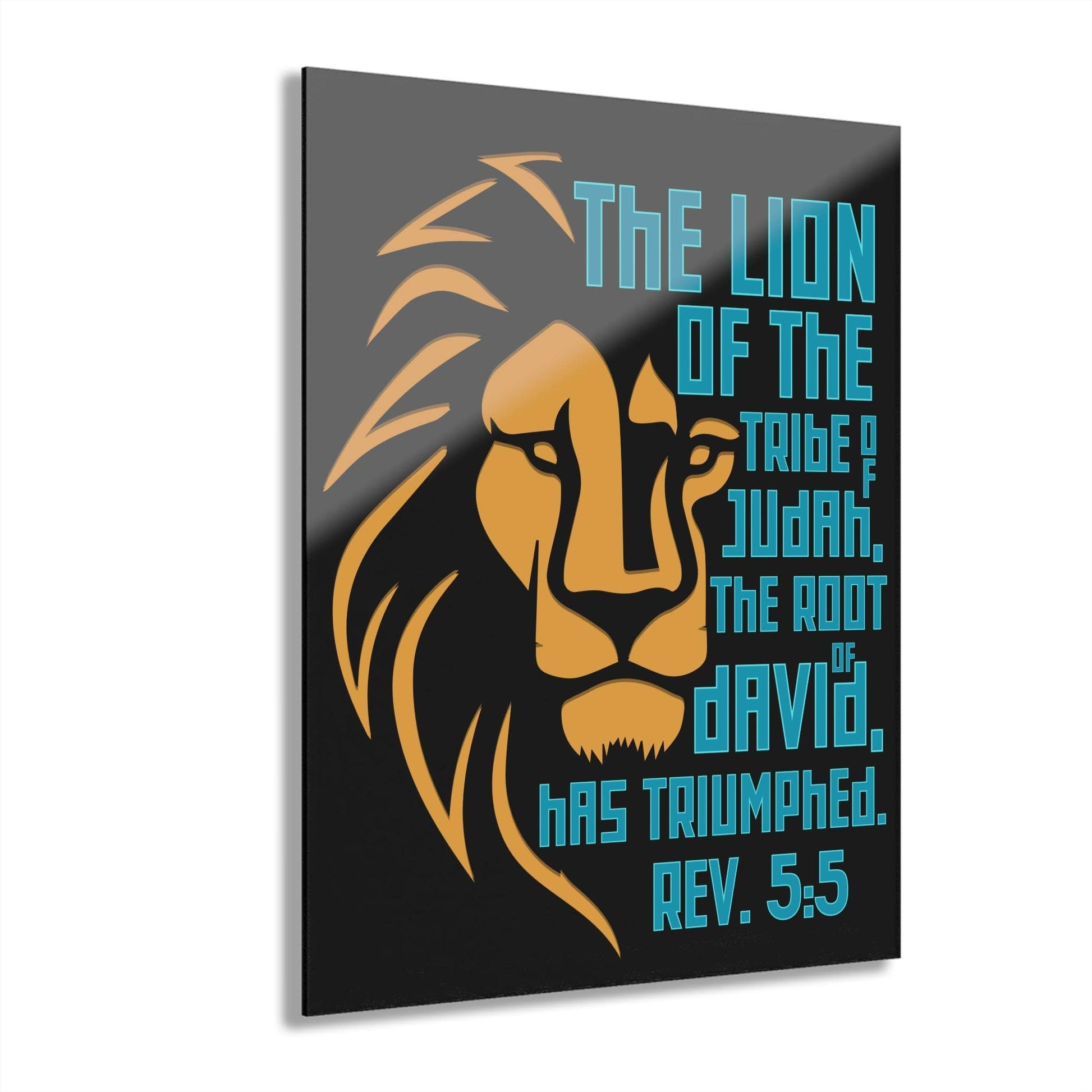 Lion of Judah – Revelation 5:5 Acrylic Wall Art (Black Background) - Harmony + Hope