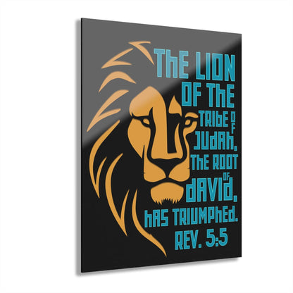 Lion of Judah – Revelation 5:5 Acrylic Wall Art (Black Background) - Harmony + Hope