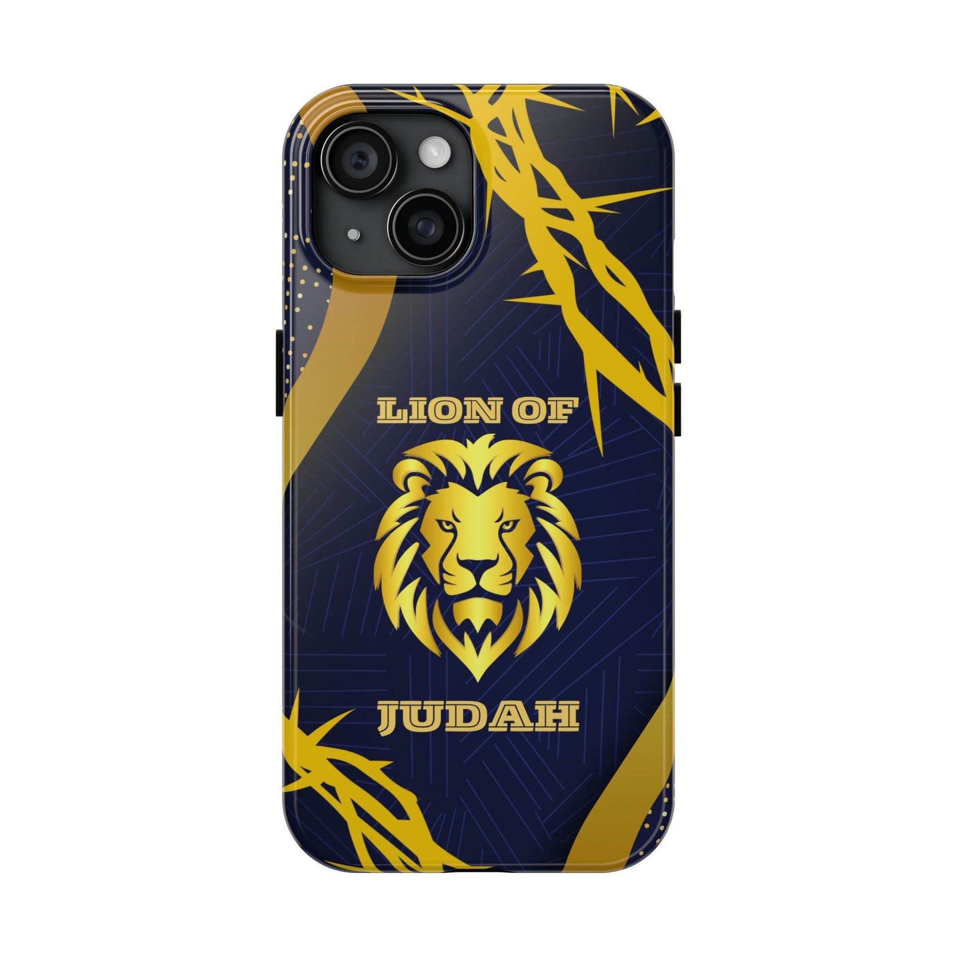 Majesty & Mercy Inspirational Phone Case – Gold Lion & Crown of Thorns - Harmony + Hope
