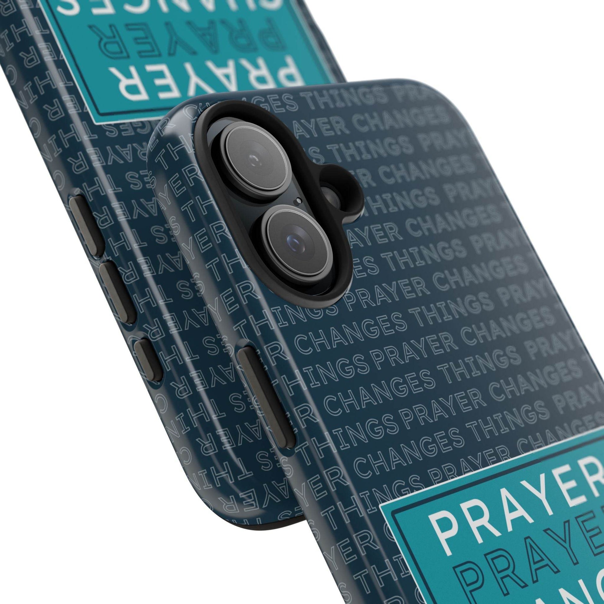 Prayer Changes Things Phone Case – Navy Blue Faith Design - Harmony + Hope