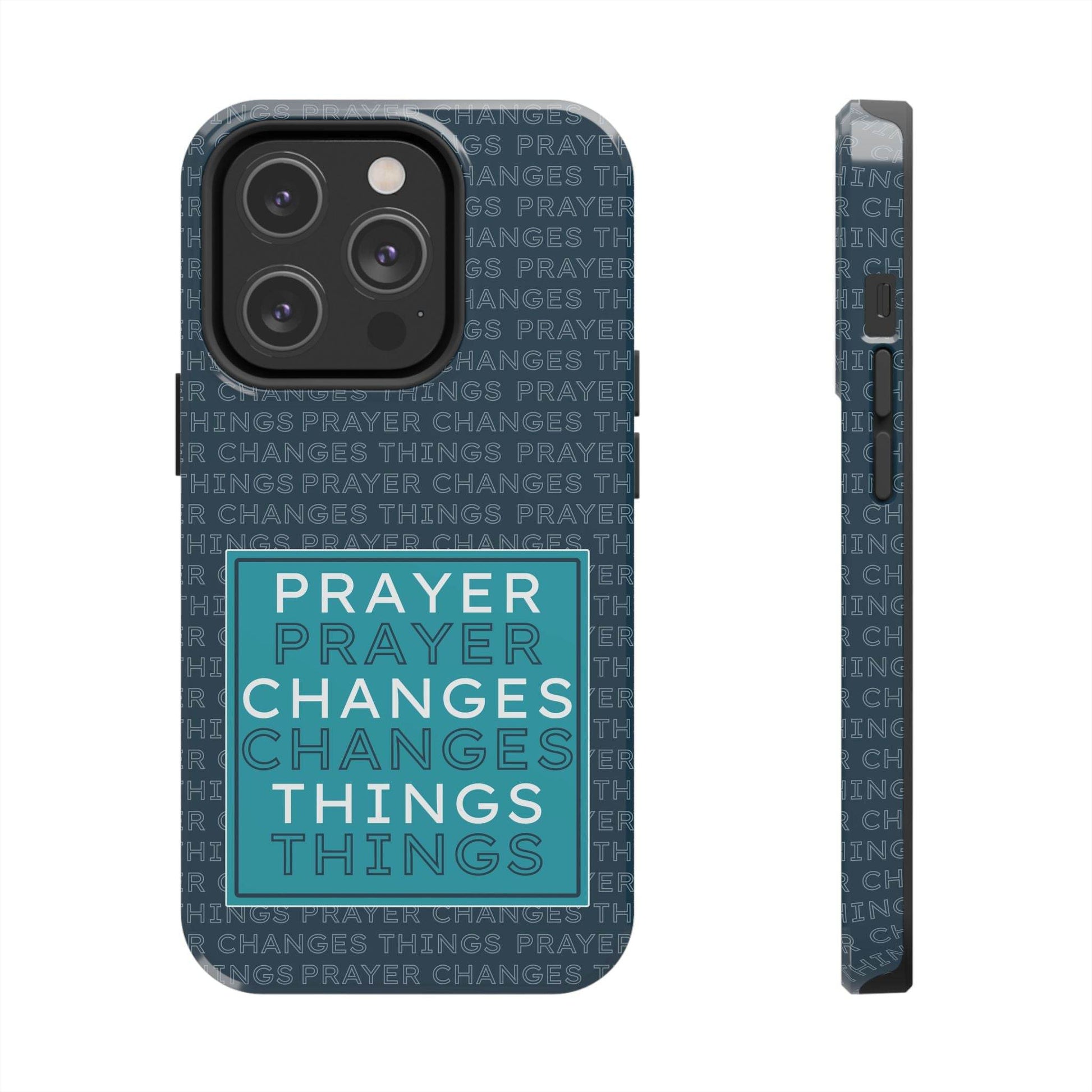 Prayer Changes Things Phone Case – Navy Blue Faith Design - Harmony + Hope