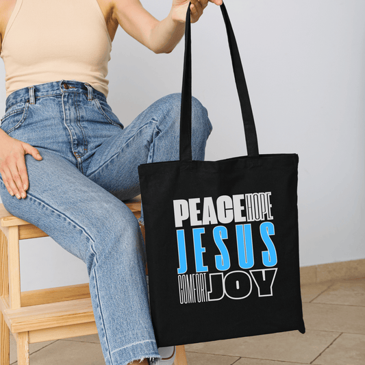 Jesus Canvas Tote Bag – Natural or Black Faith Tote - Harmony + Hope