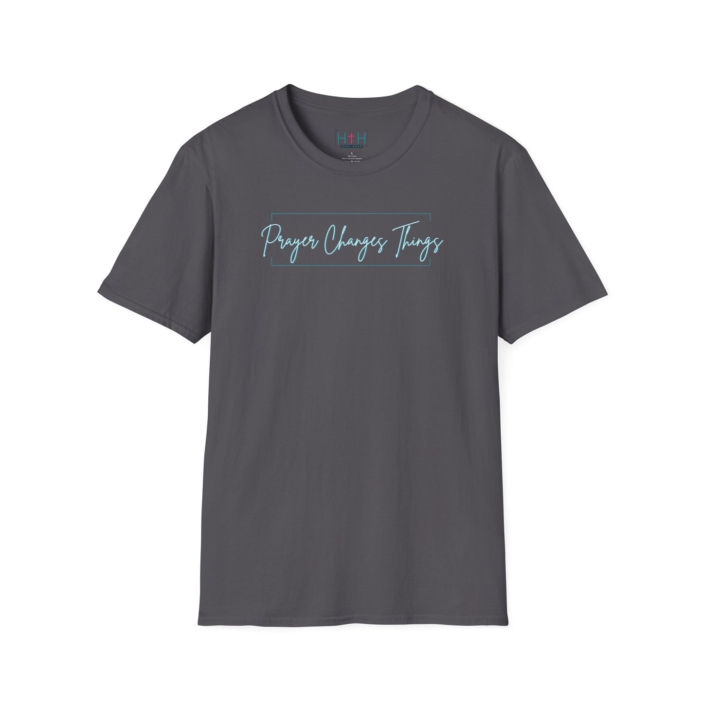Calligraphy Casual "Prayer Changes Things" - Inspirational Unisex T-Shirt