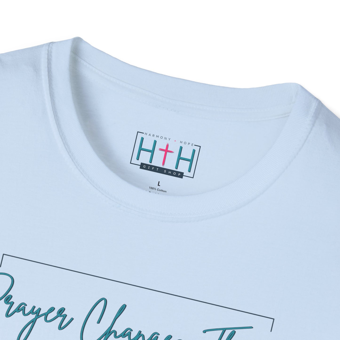 Calligraphy Casual "Prayer Changes Things" - Inspirational Unisex T-Shirt