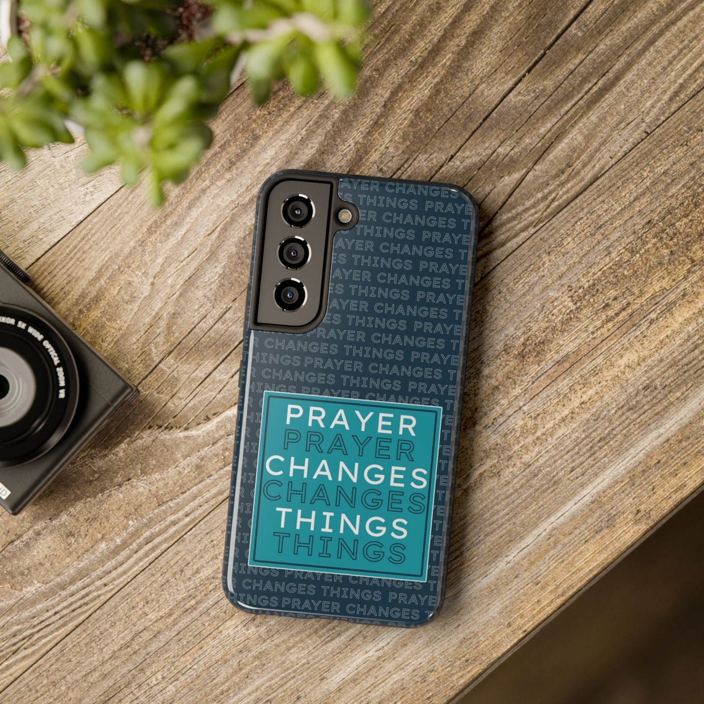 Prayer Changes Things Phone Case – Navy Blue Faith Design - Harmony + Hope