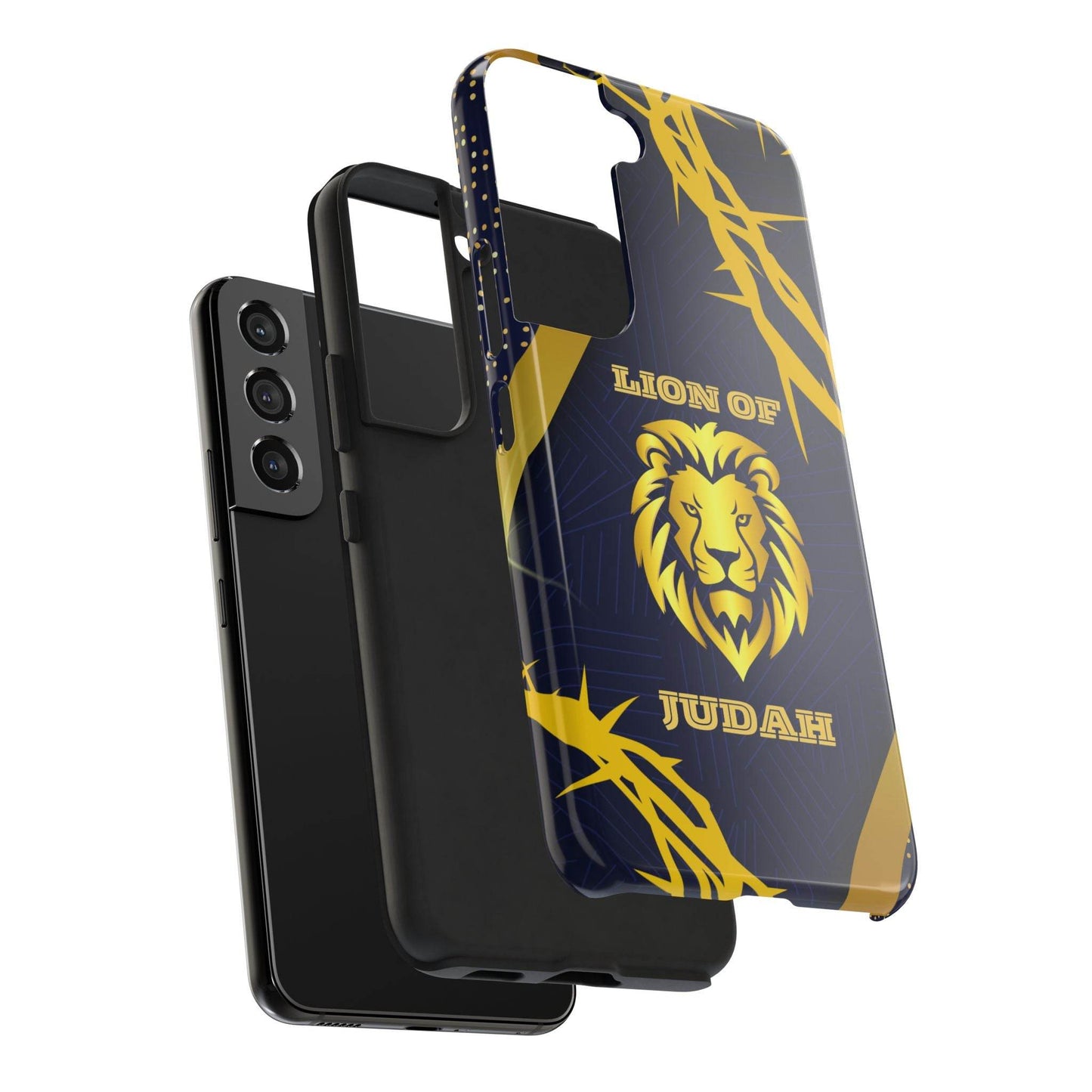 Majesty & Mercy Inspirational Phone Case – Gold Lion & Crown of Thorns - Harmony + Hope