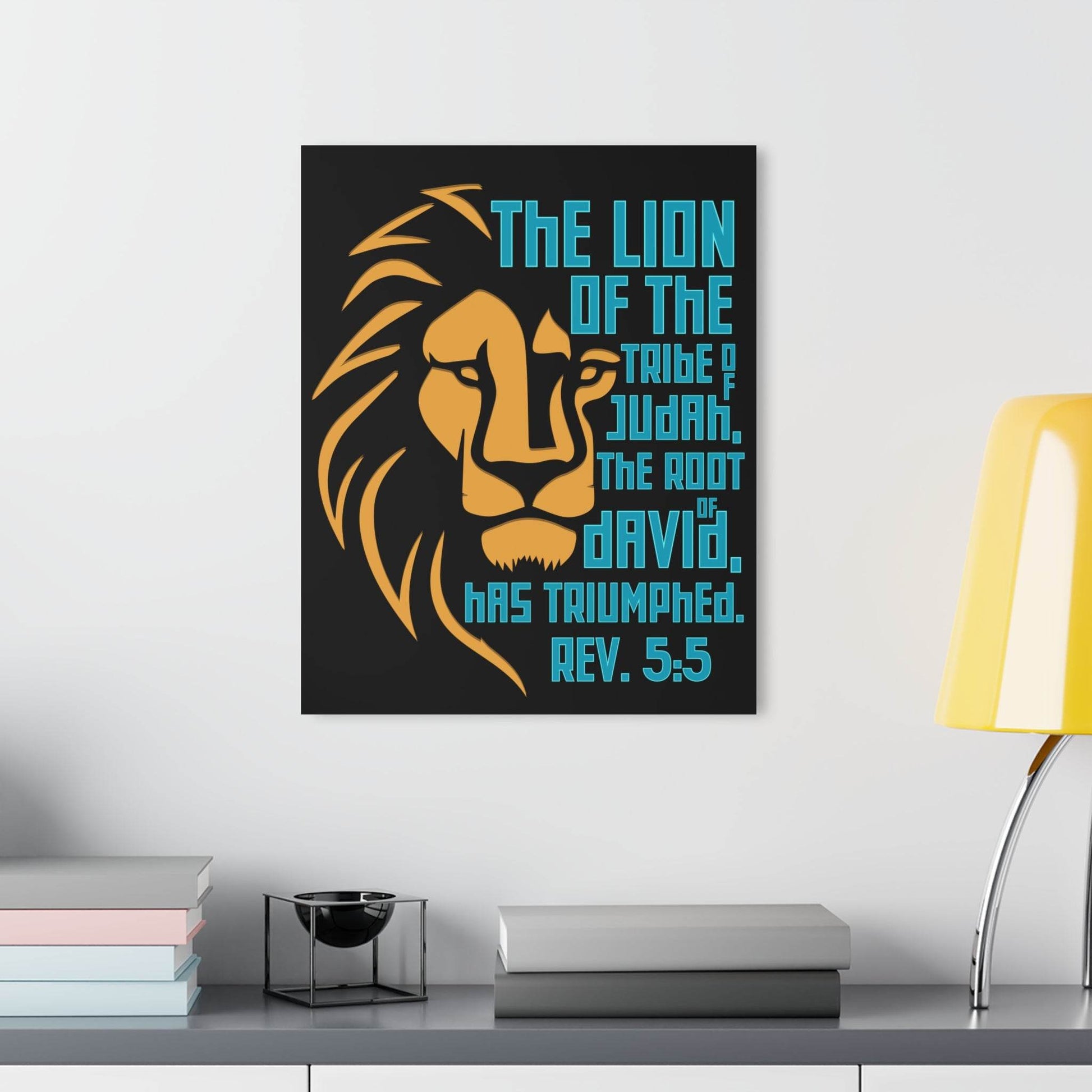 Lion of Judah – Revelation 5:5 Acrylic Wall Art (Black Background) - Harmony + Hope