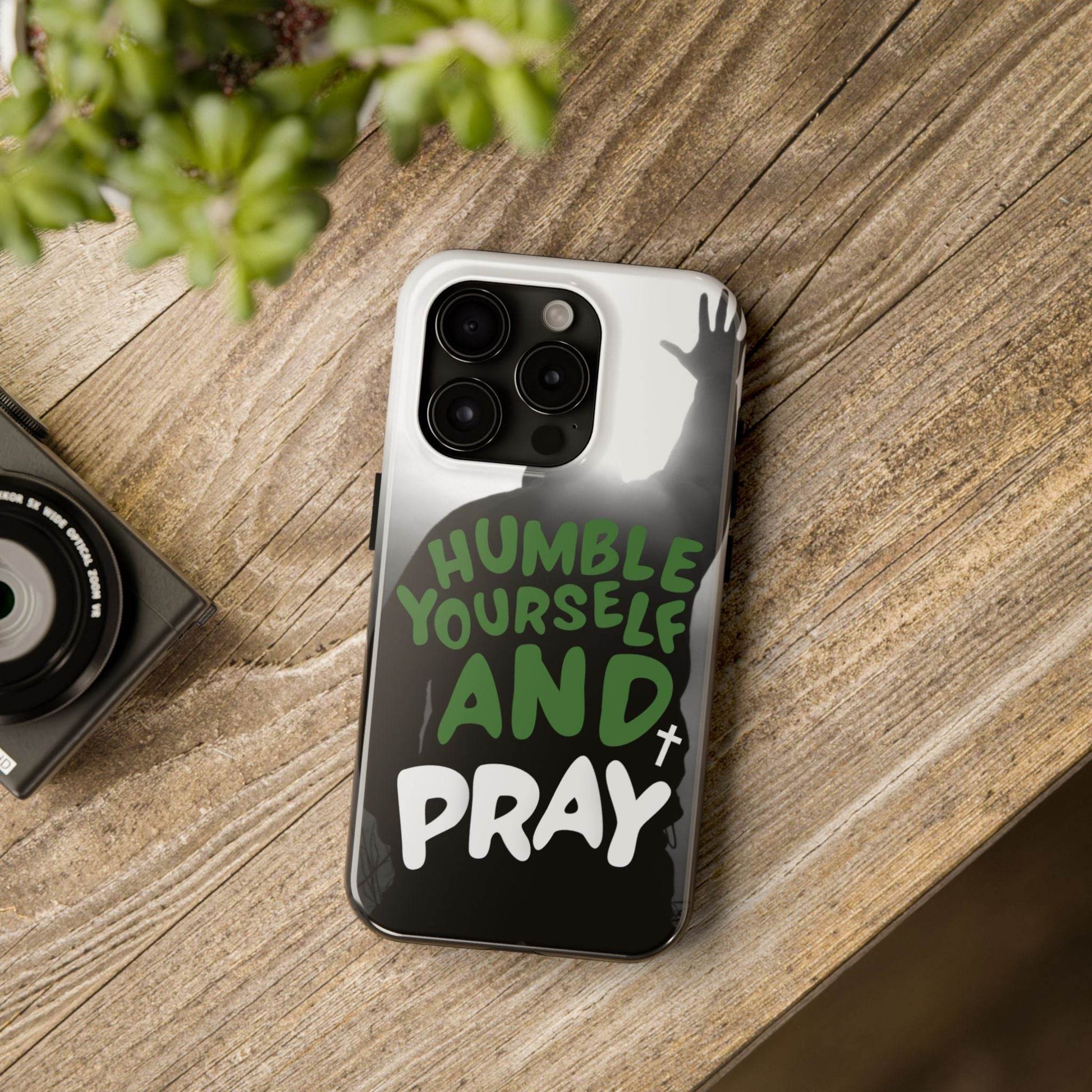 Humble Yourself and Pray Phone Case – Deep Green Faith Design - Harmony + Hope