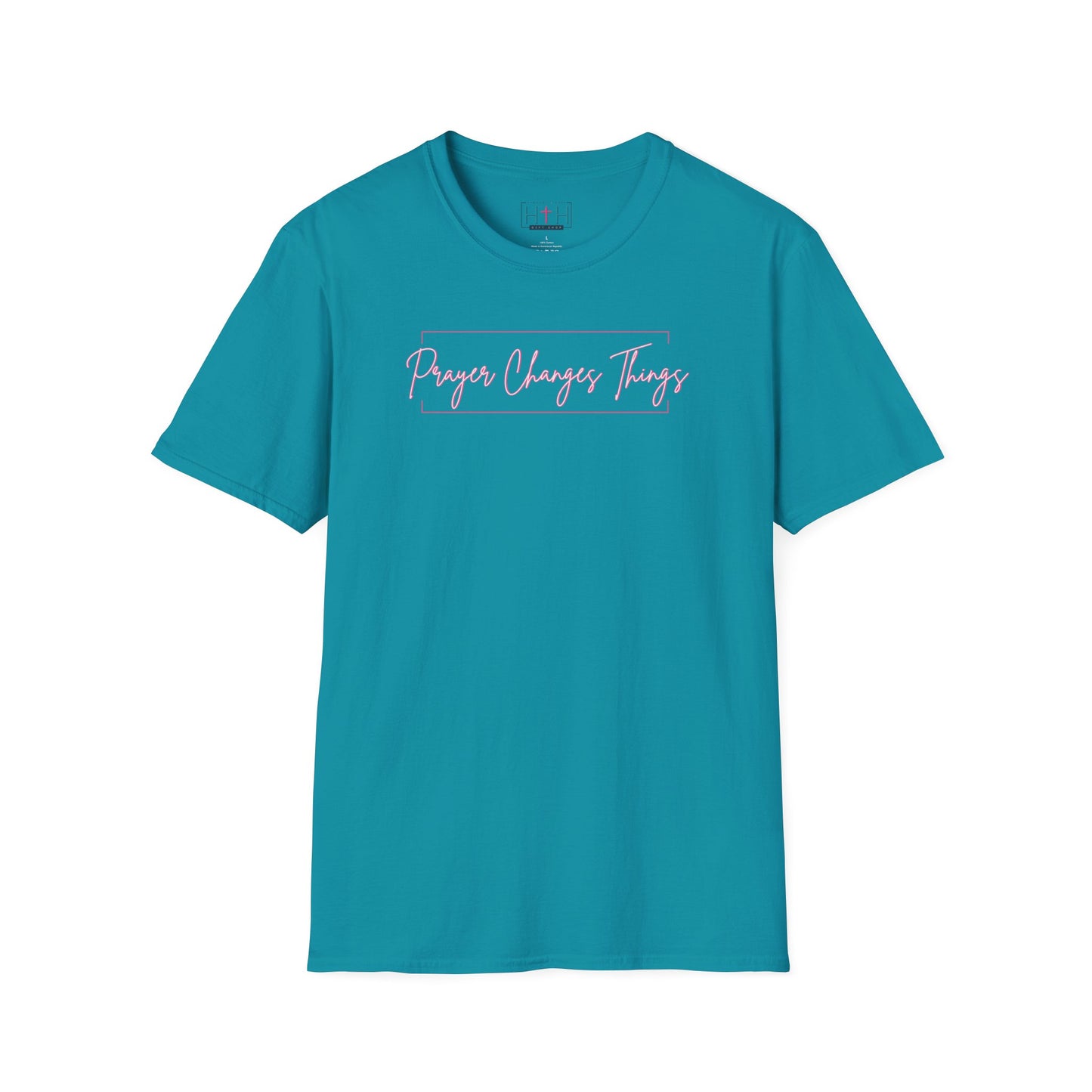 Calligraphy Casual "Prayer Changes Things" - Inspirational Unisex T-Shirt