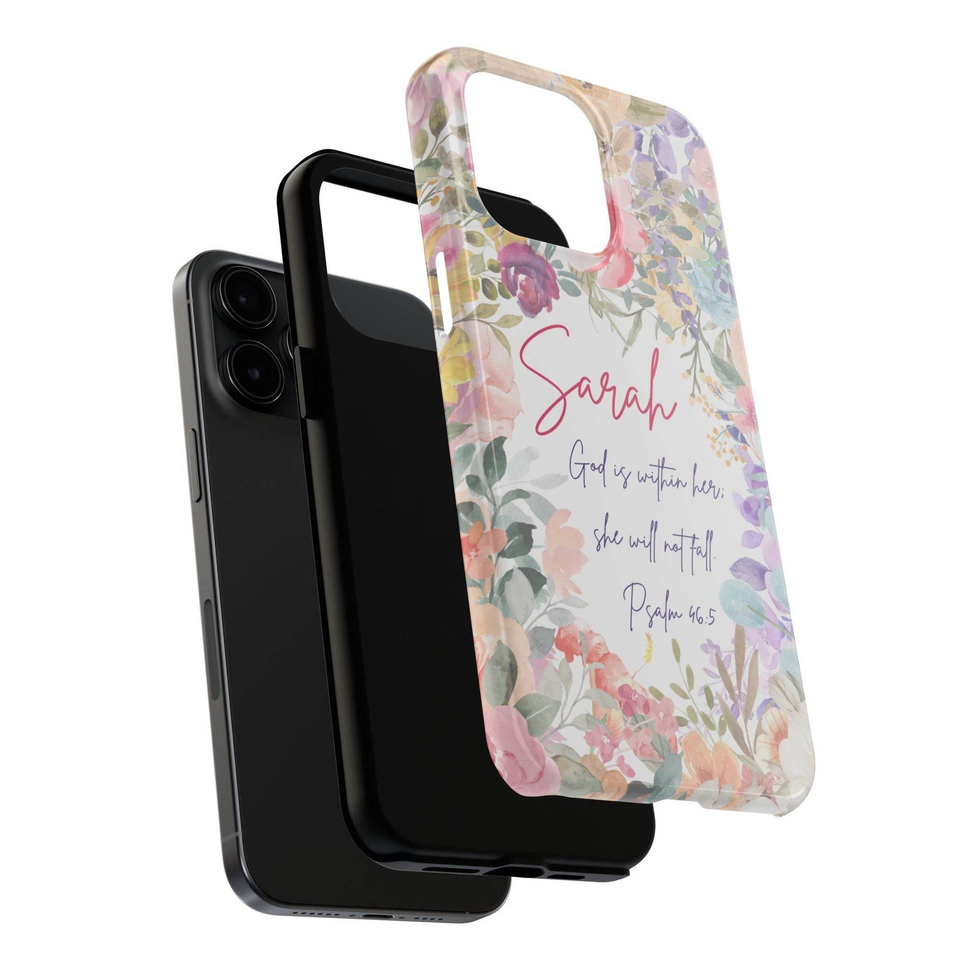 Strength & Beauty in Bloom Phone Case – Christian Scripture Design - Harmony + Hope
