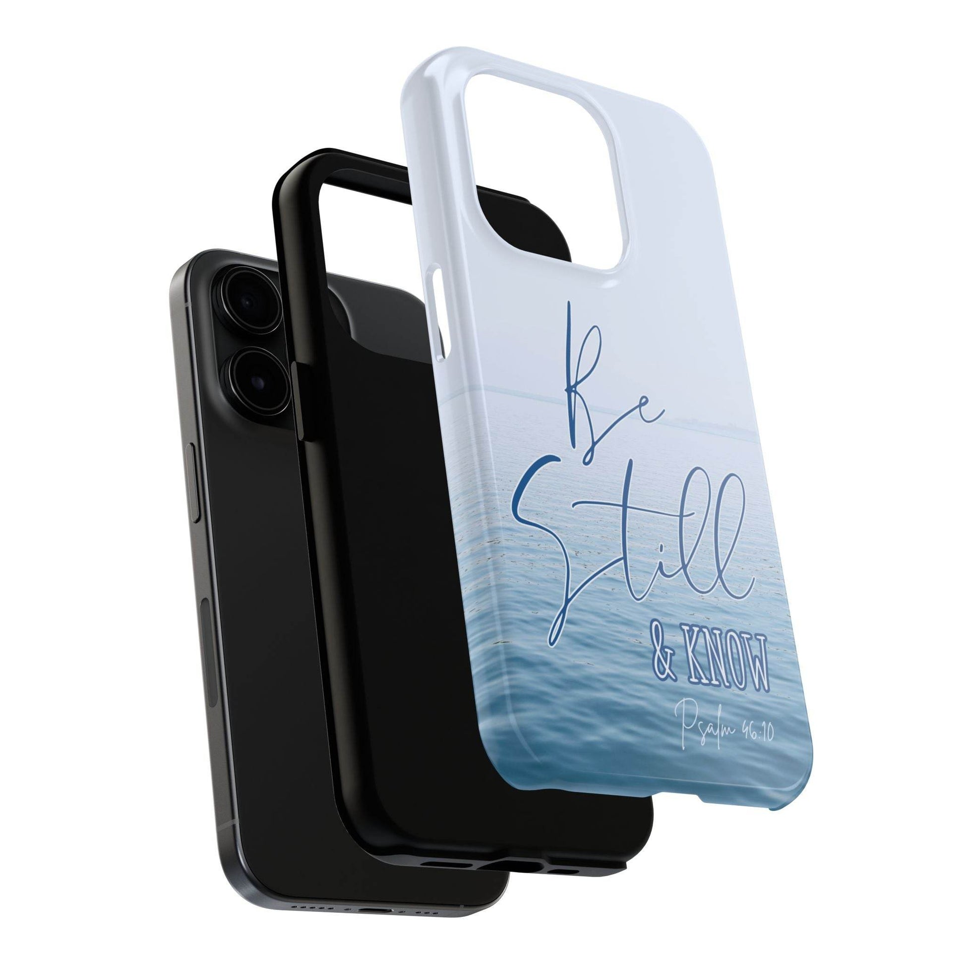 Stillness & Strength Phone Case – Psalm 46:10 Scripture Design - Harmony + Hope