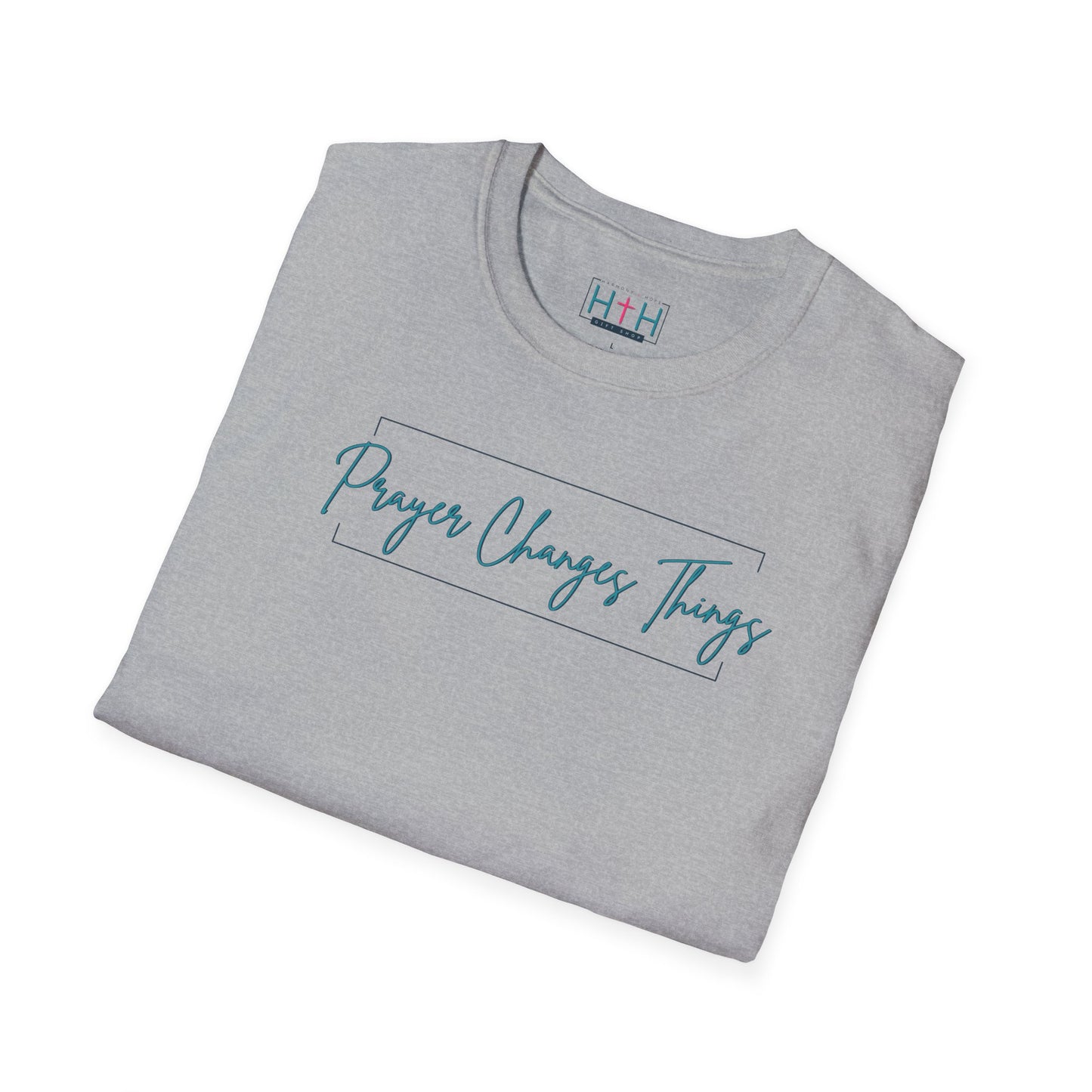Calligraphy Casual "Prayer Changes Things" - Inspirational Unisex T-Shirt
