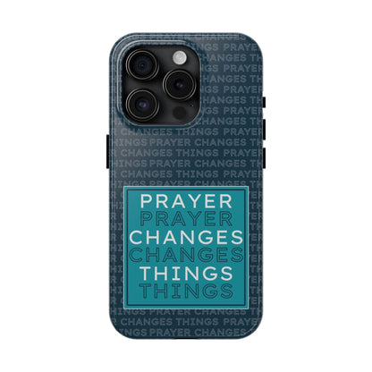 Prayer Changes Things Phone Case – Navy Blue Faith Design - Harmony + Hope