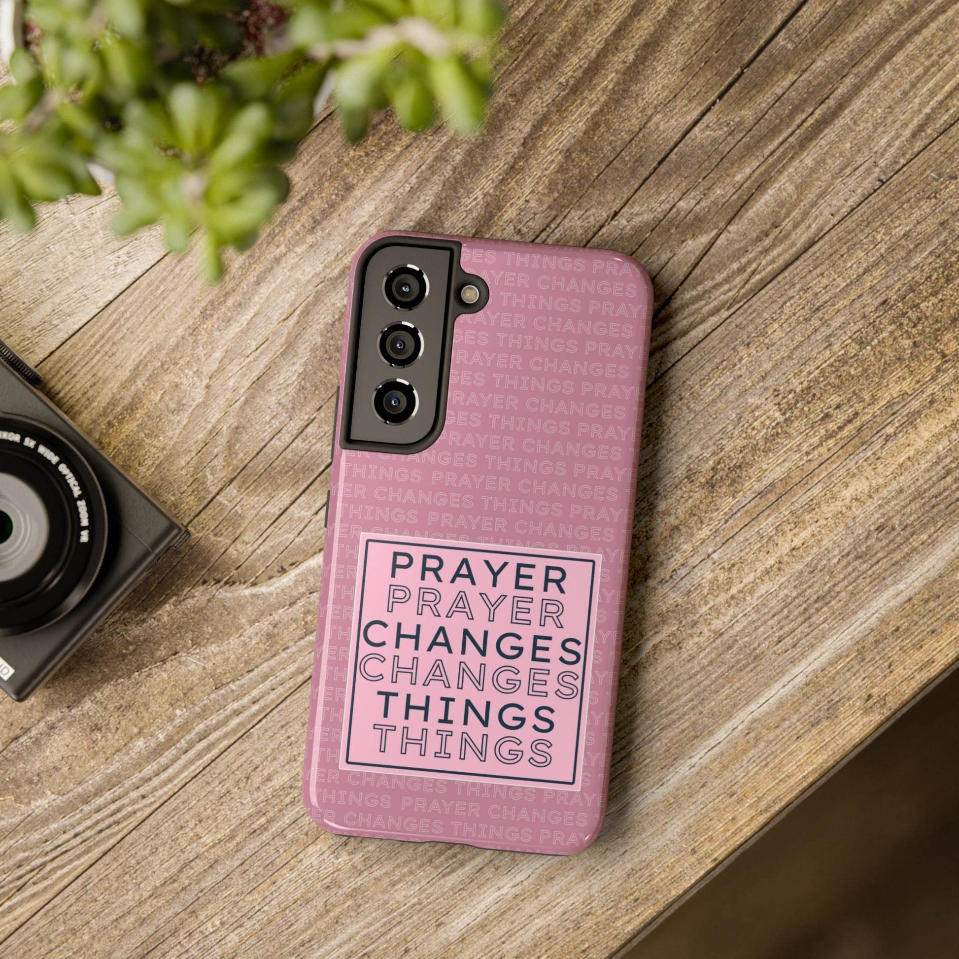 Prayer Changes Things Phone Case – Mauve Pink Faith Design - Harmony + Hope