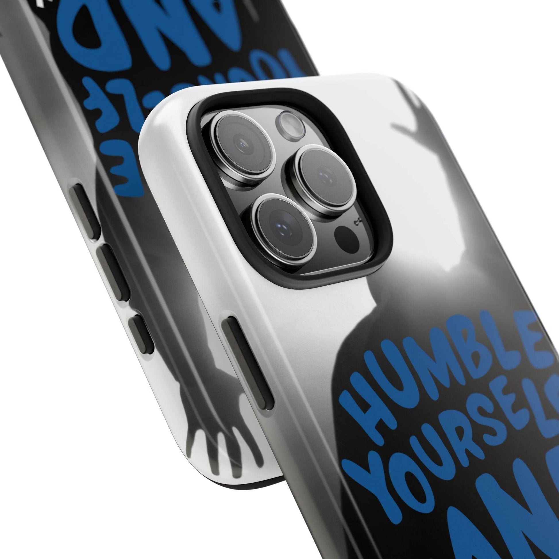 Humble Yourself and Pray Phone Case – Bold Blue Spiritual Design - Harmony + Hope